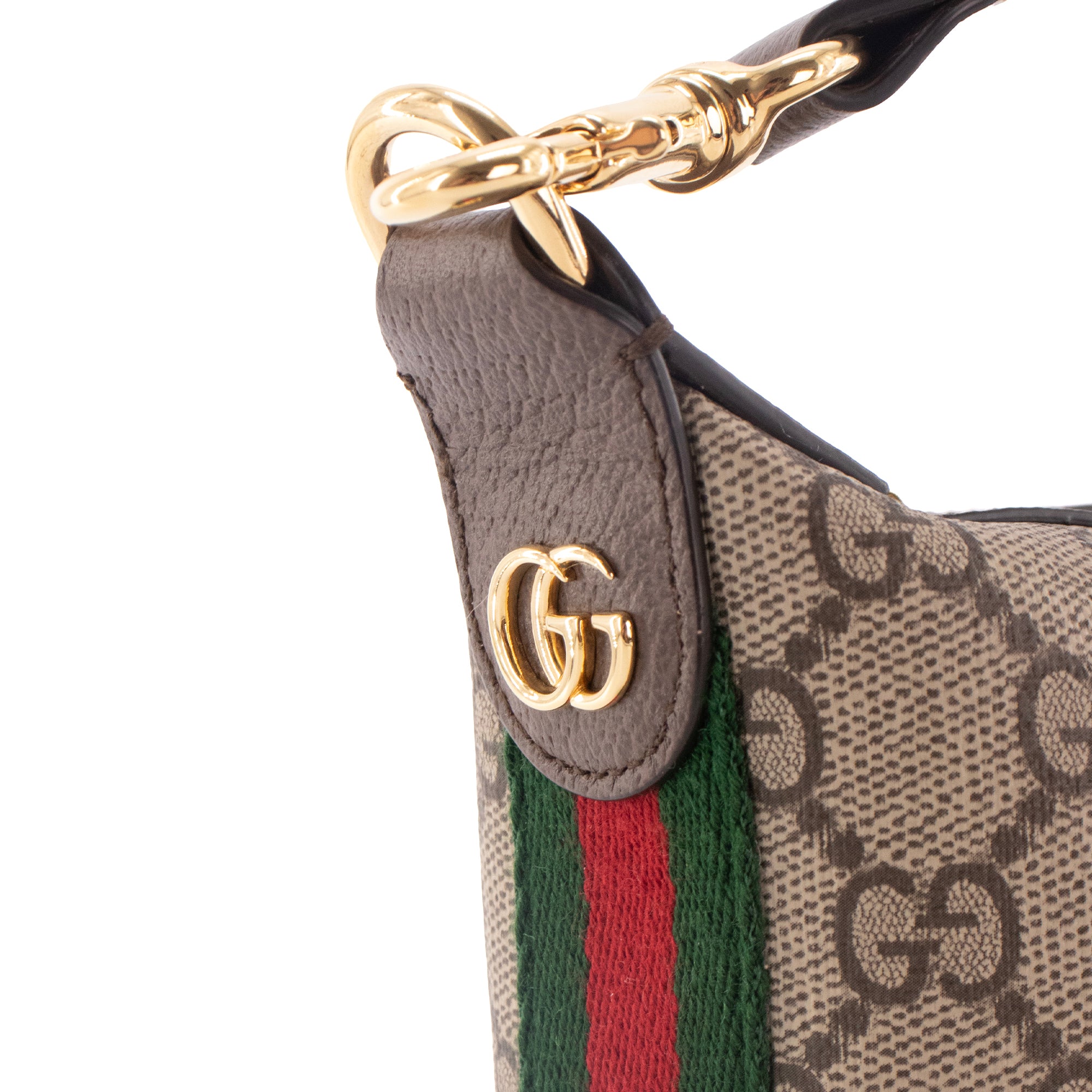 GUCCI - Sac à épaule Ophidia mini Gucci en toile monogrammée et cuir marron