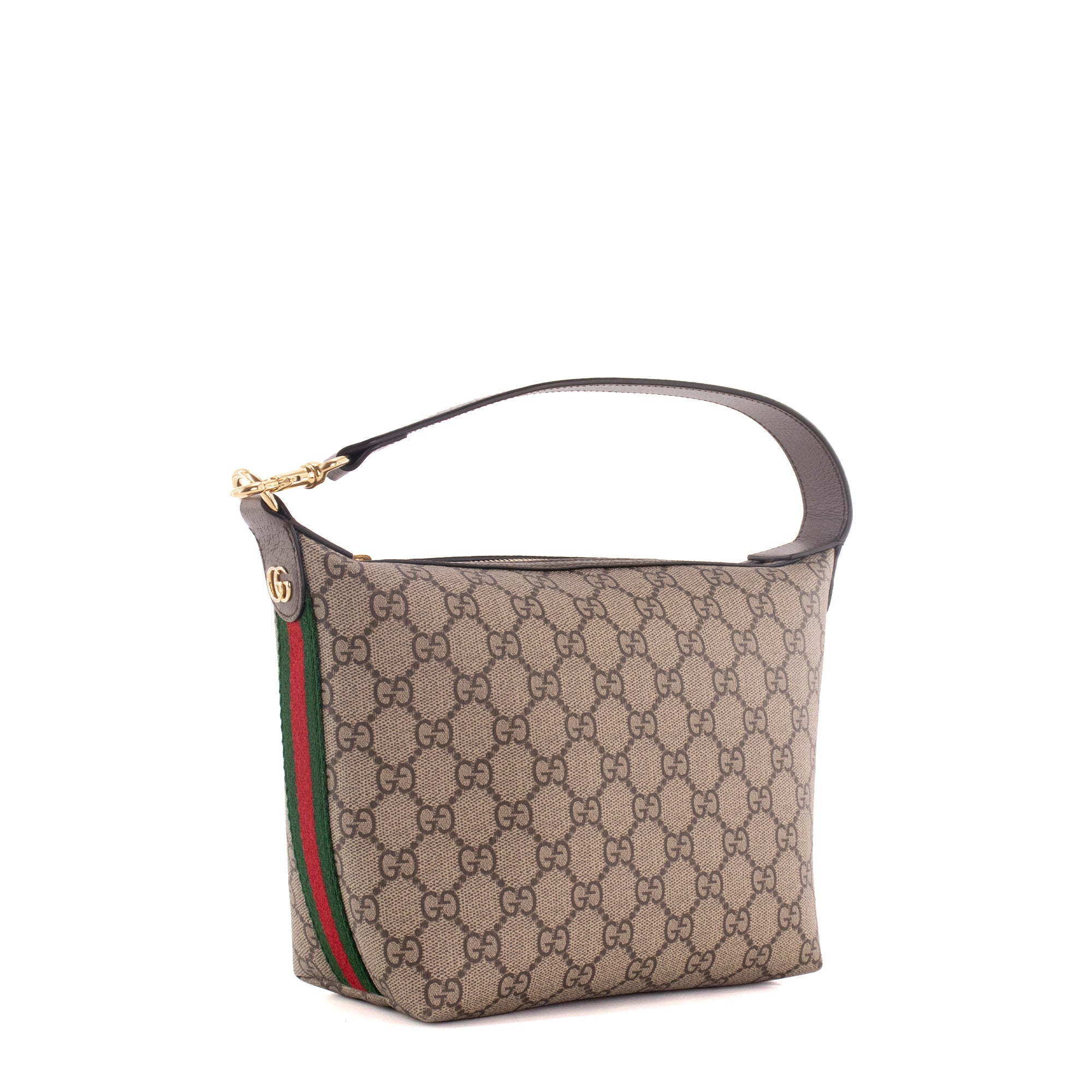 GUCCI - Sac à épaule Ophidia mini Gucci en toile monogrammée et cuir marron