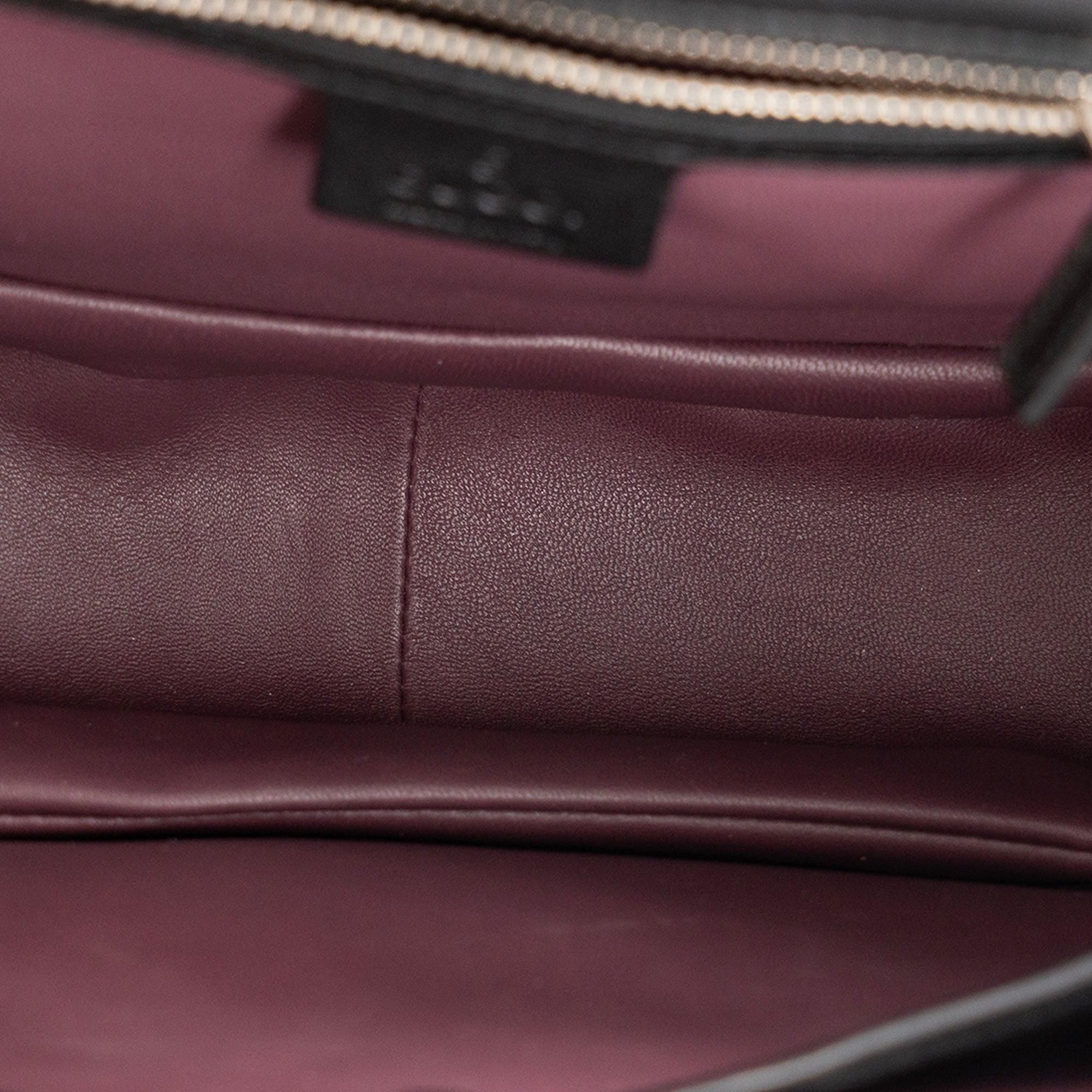 GUCCI - Black leather and fur Bamboo handbag