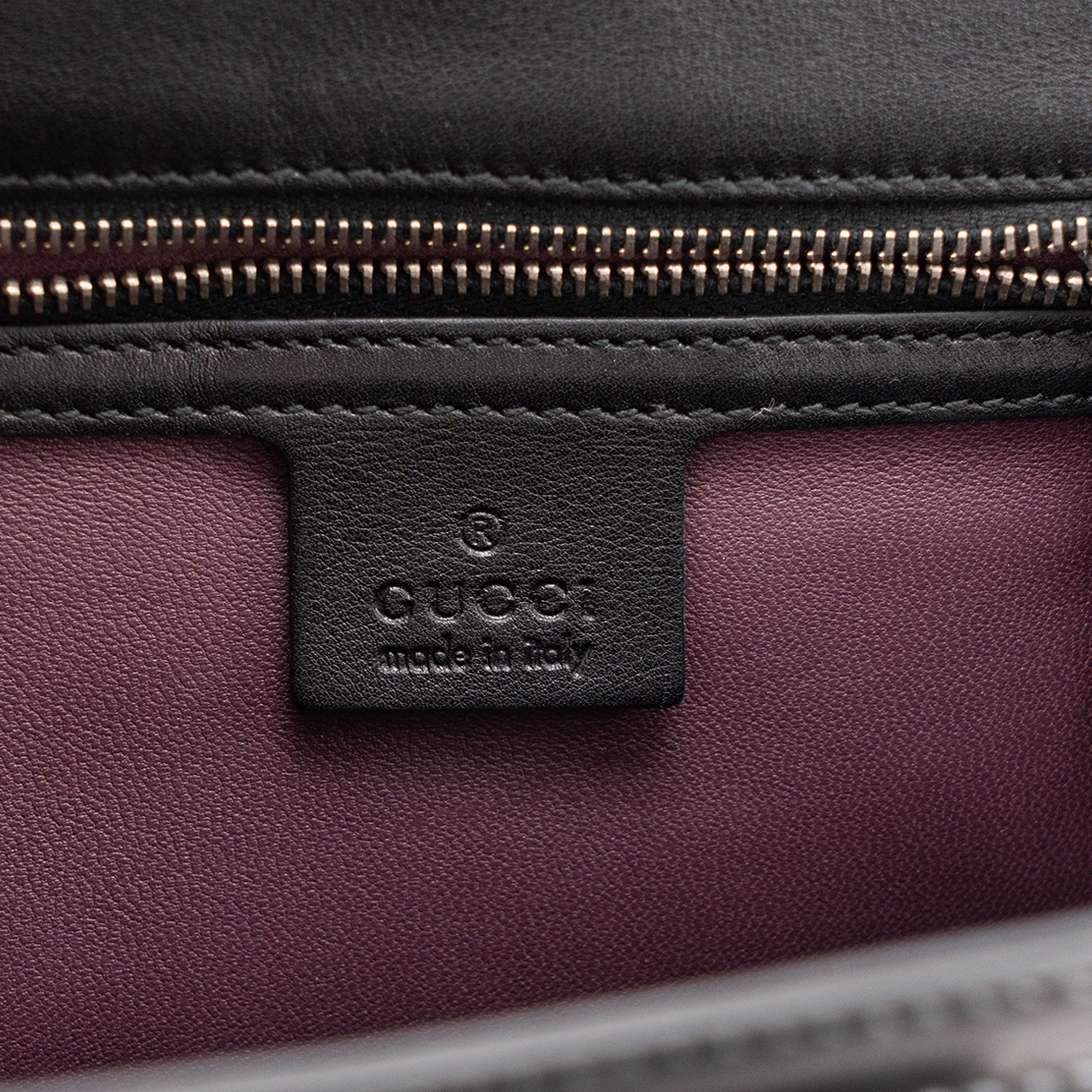 GUCCI - Black leather and fur Bamboo handbag
