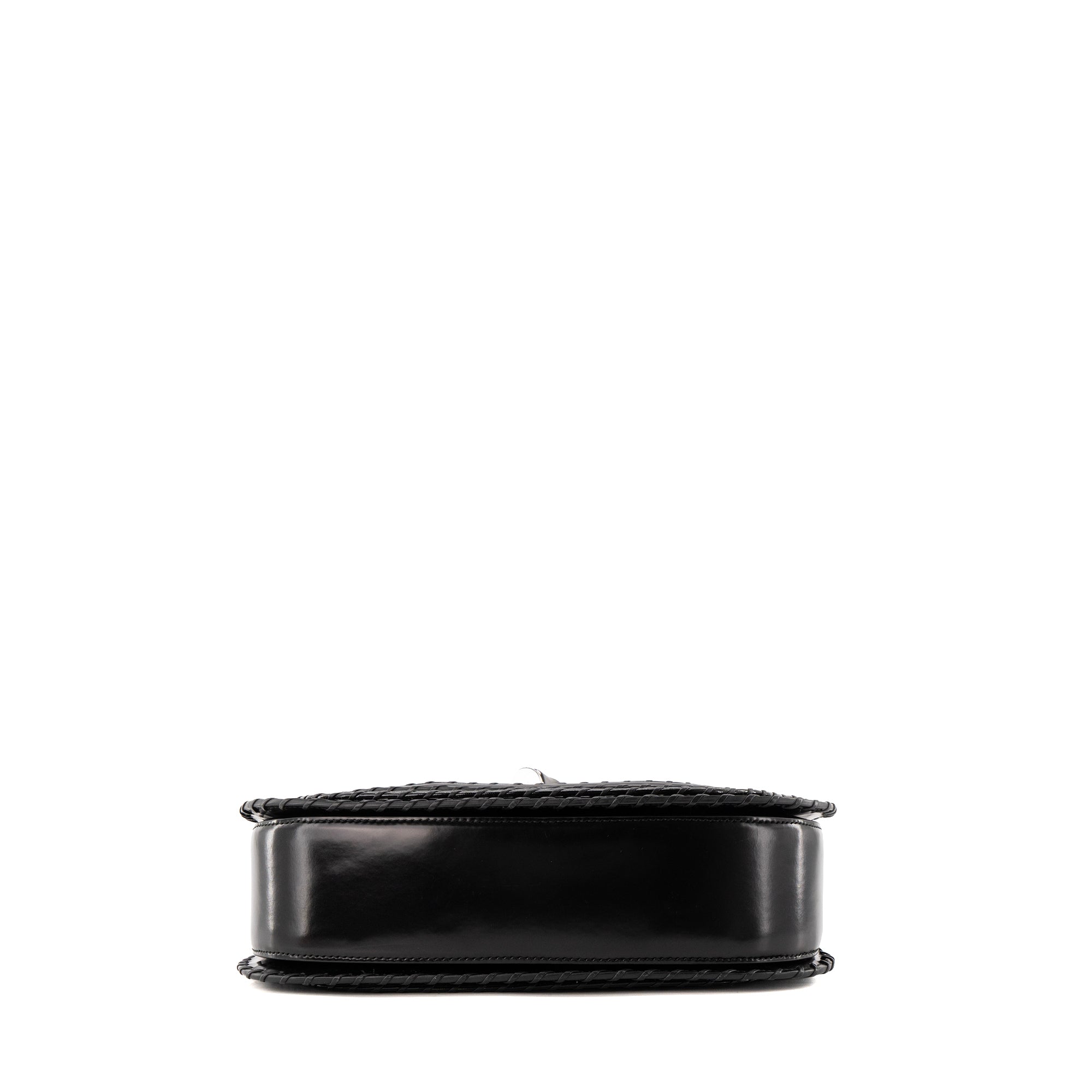 GUCCI - Black leather and fur Bamboo handbag