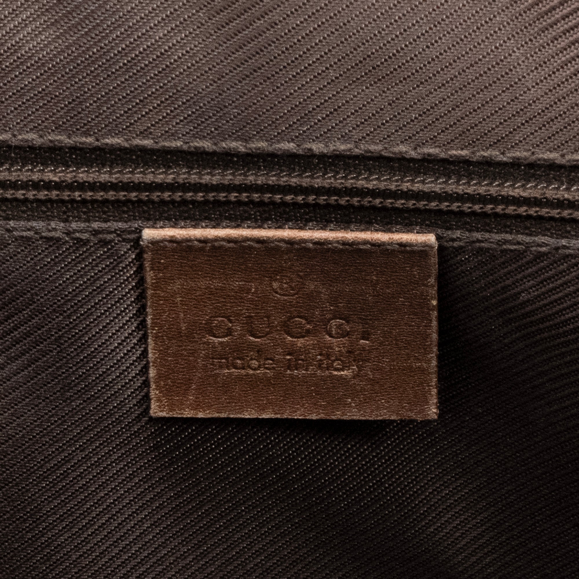 GUCCI - Sac à main Gucci en toile monogrammée et cuir marron vintage