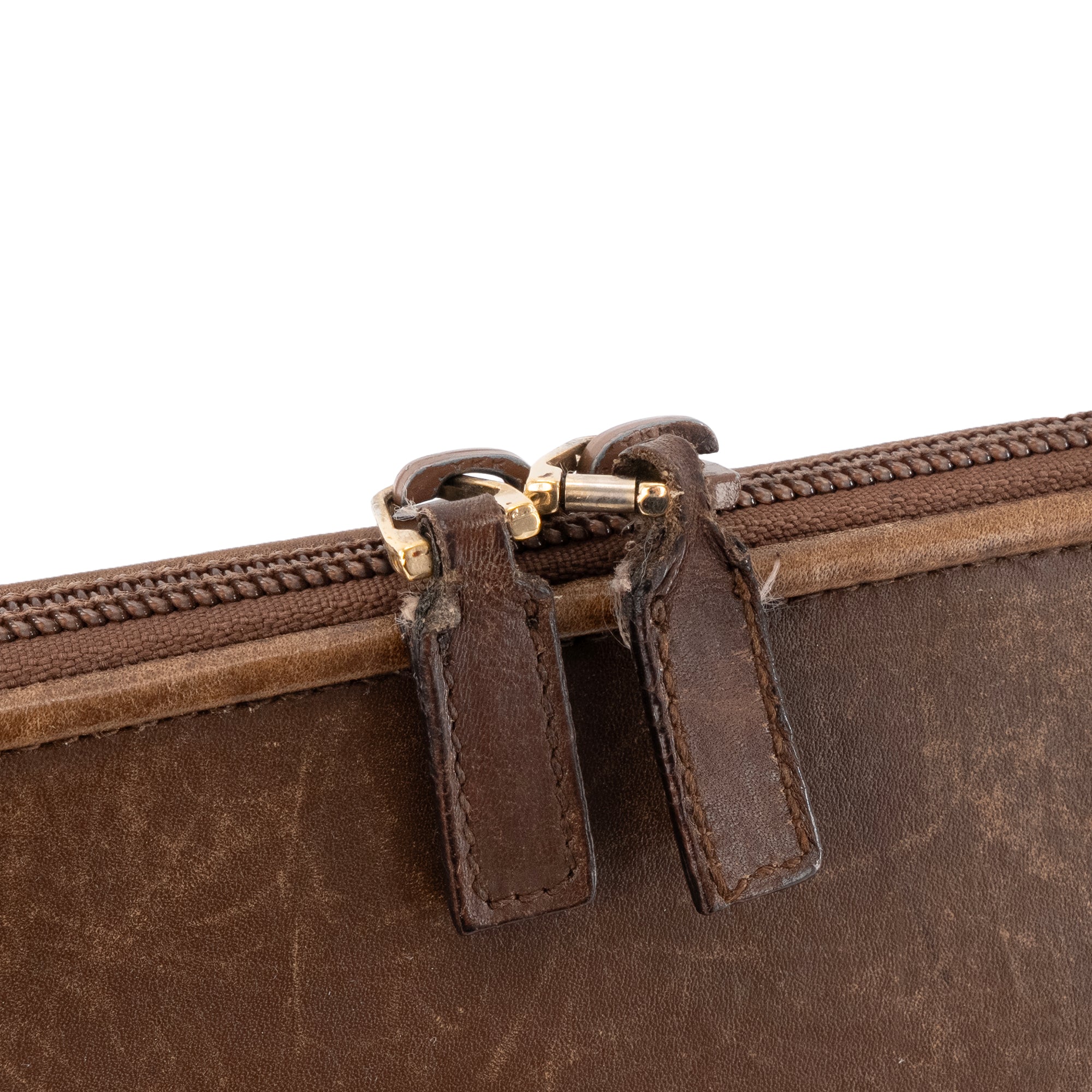 GUCCI - Sac à main Gucci en toile monogrammée et cuir marron vintage