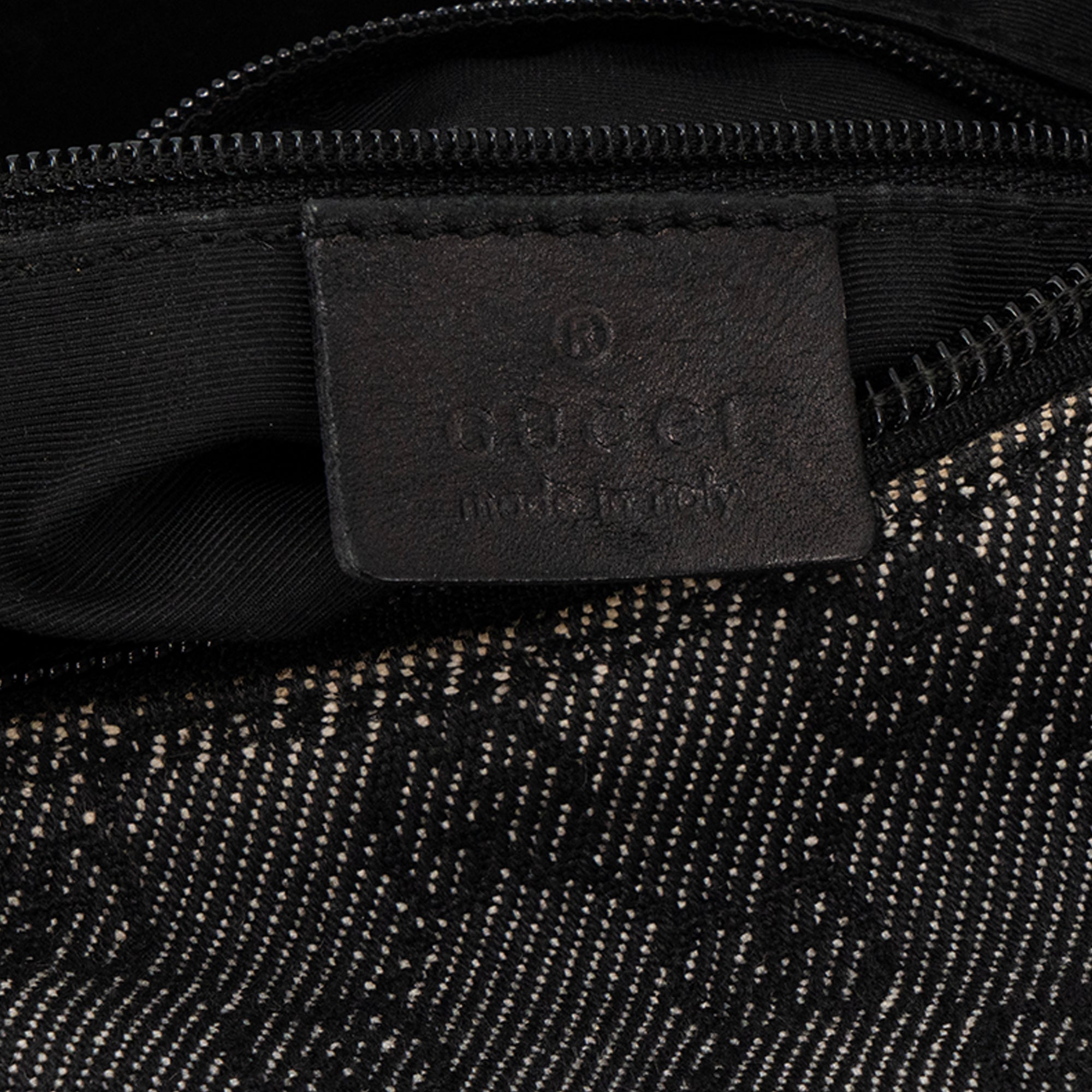 GUCCI - Sac à main Zip Hobo Gucci en toile monogrammée et cuir lisse noir