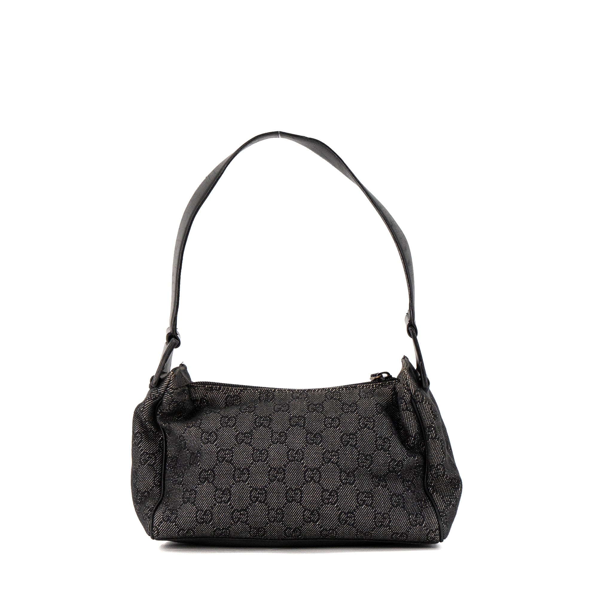 GUCCI - Sac à main Zip Hobo Gucci en toile monogrammée et cuir lisse noir
