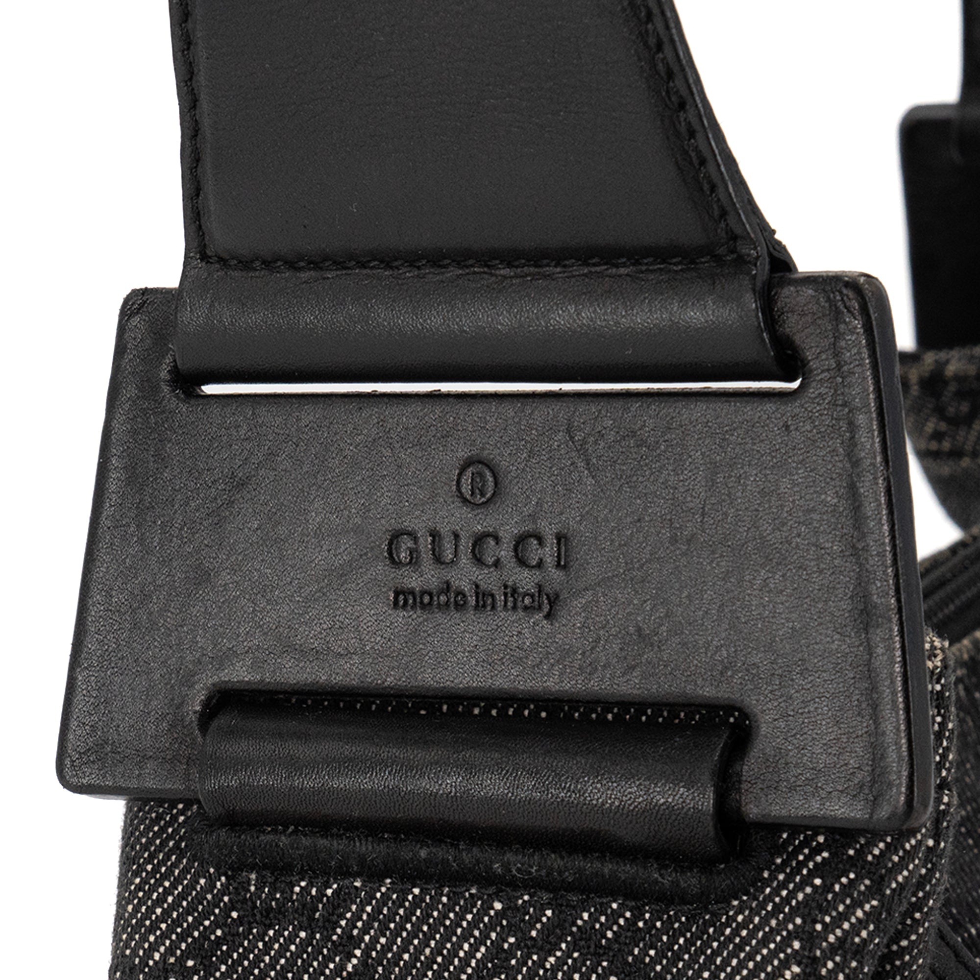 GUCCI - Sac à main Zip Hobo Gucci en toile monogrammée et cuir lisse noir