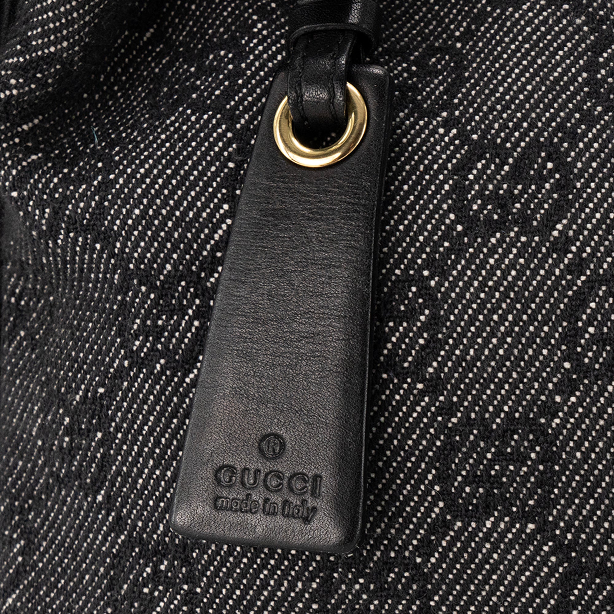 GUCCI - Sac à main Zip Hobo Gucci en toile monogrammée et cuir lisse noir