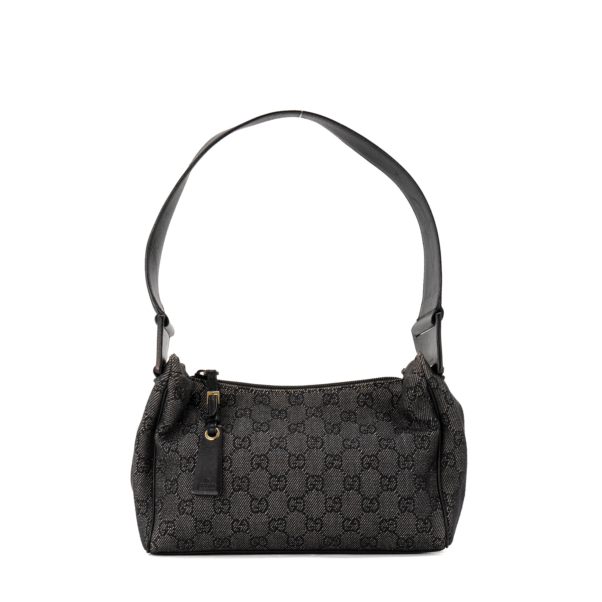 GUCCI - Sac à main Zip Hobo Gucci en toile monogrammée et cuir lisse noir
