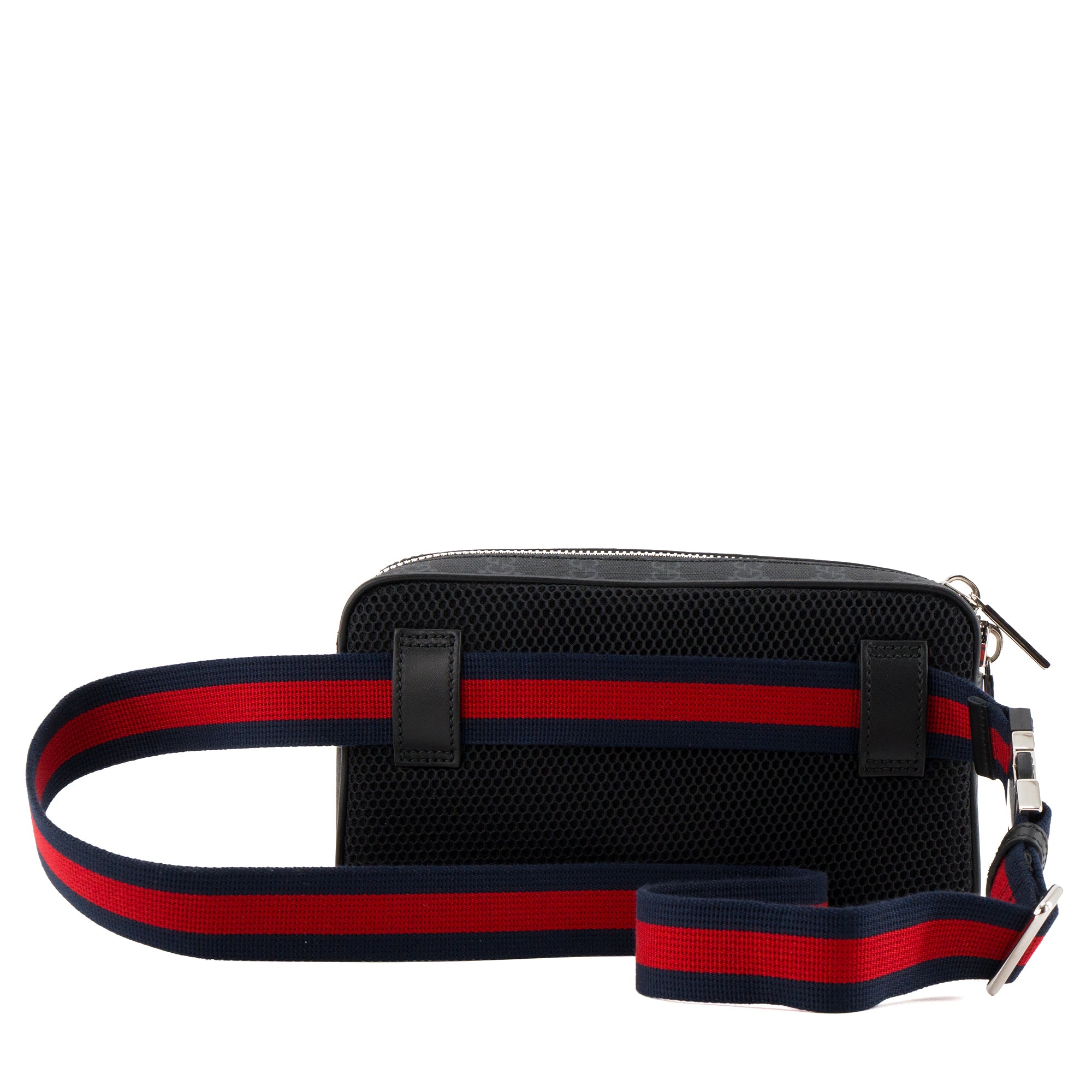 GUCCI - Sac banane Gucci en toile enduite monogrammée noire et grise