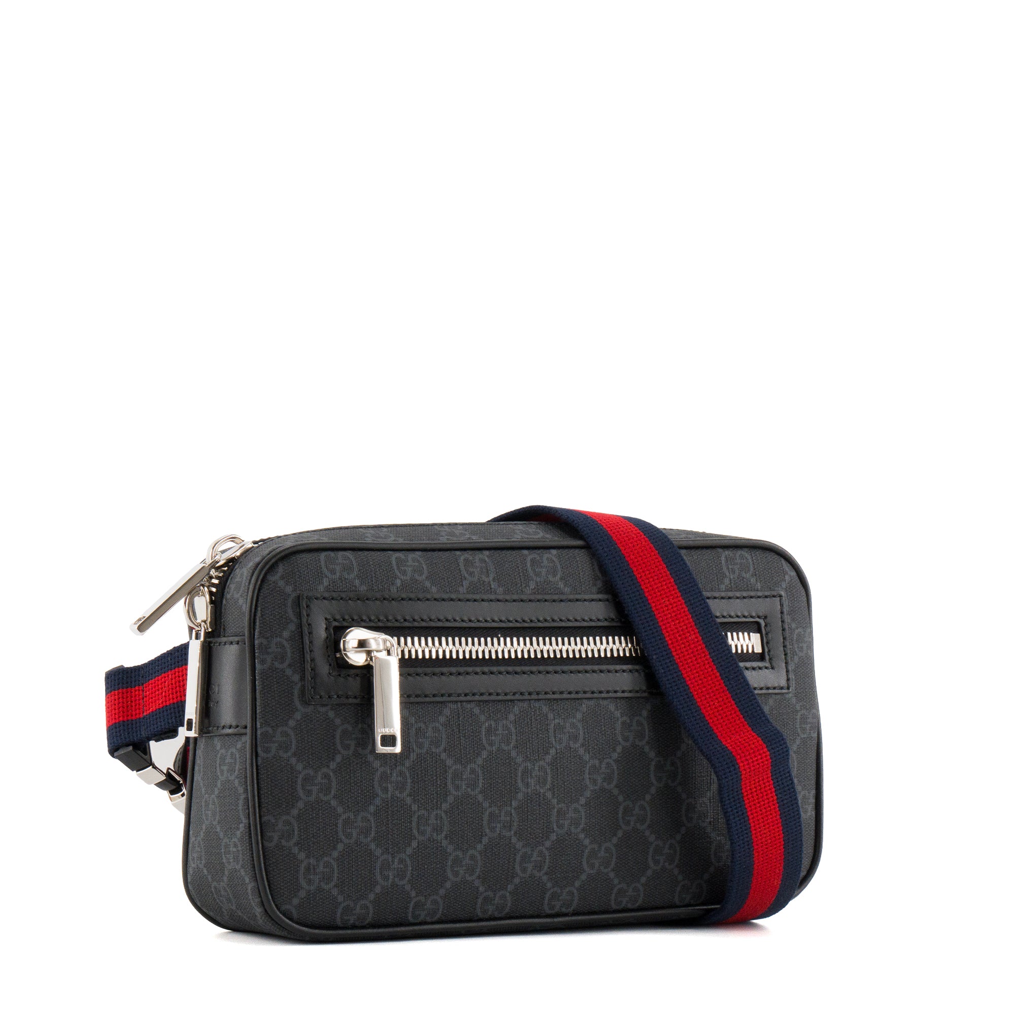 GUCCI - Sac banane Gucci en toile enduite monogrammée noire et grise