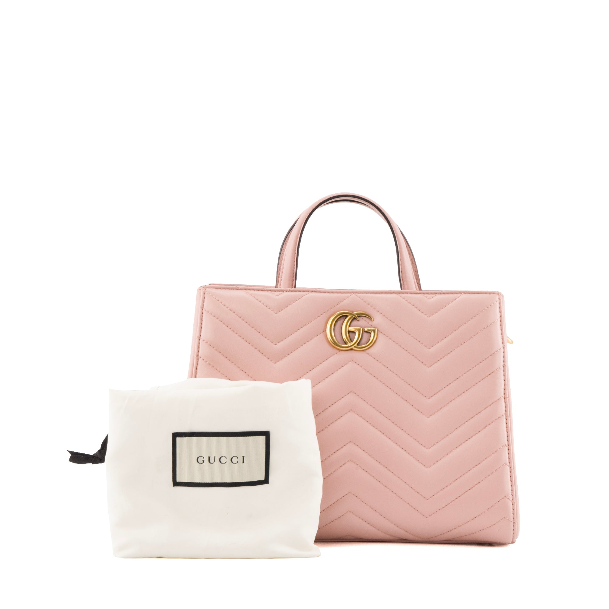 GUCCI - Sac bandoulière Shopping GG Marmont Gucci en cuir rose