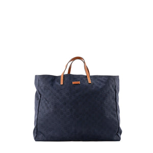 GUCCI - Sac cabas GG Gucci en toile monogrammée bleu marine