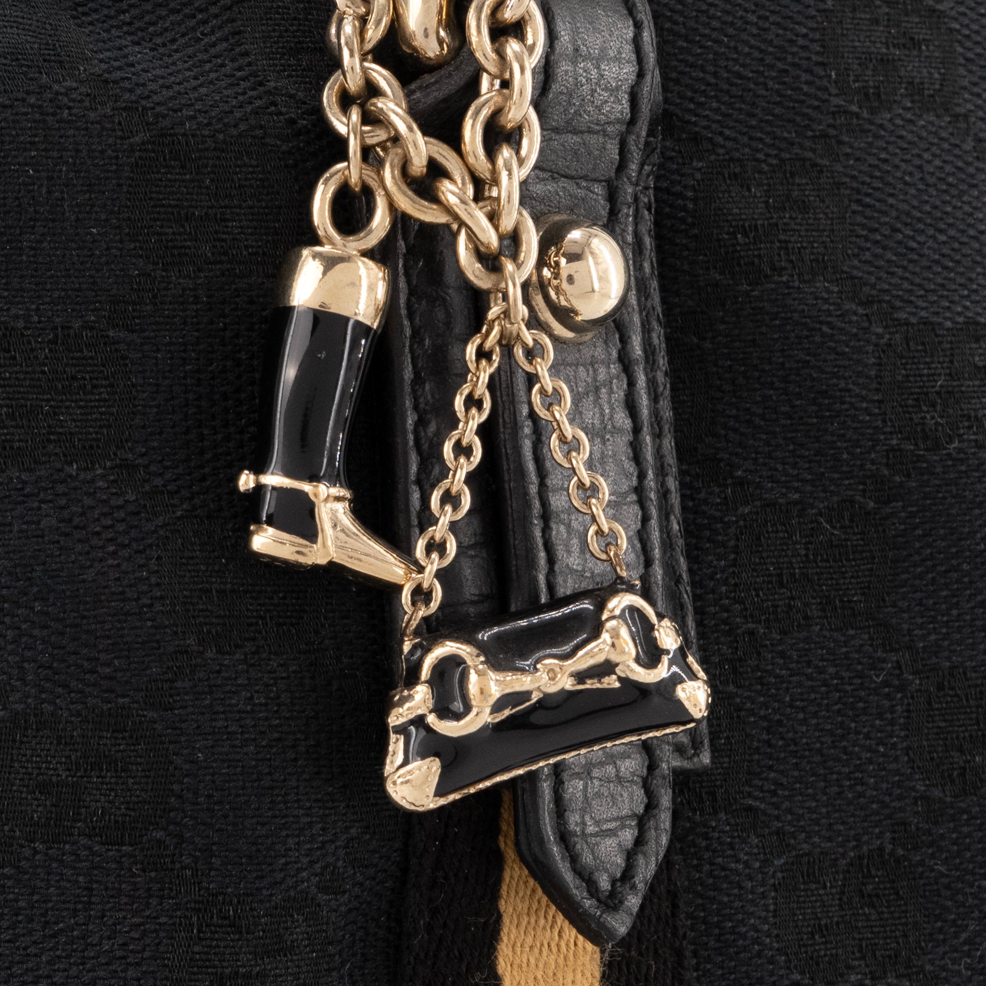 GUCCI - Sac cabas Jolicoeur Gucci en toile monogrammée noir vintage