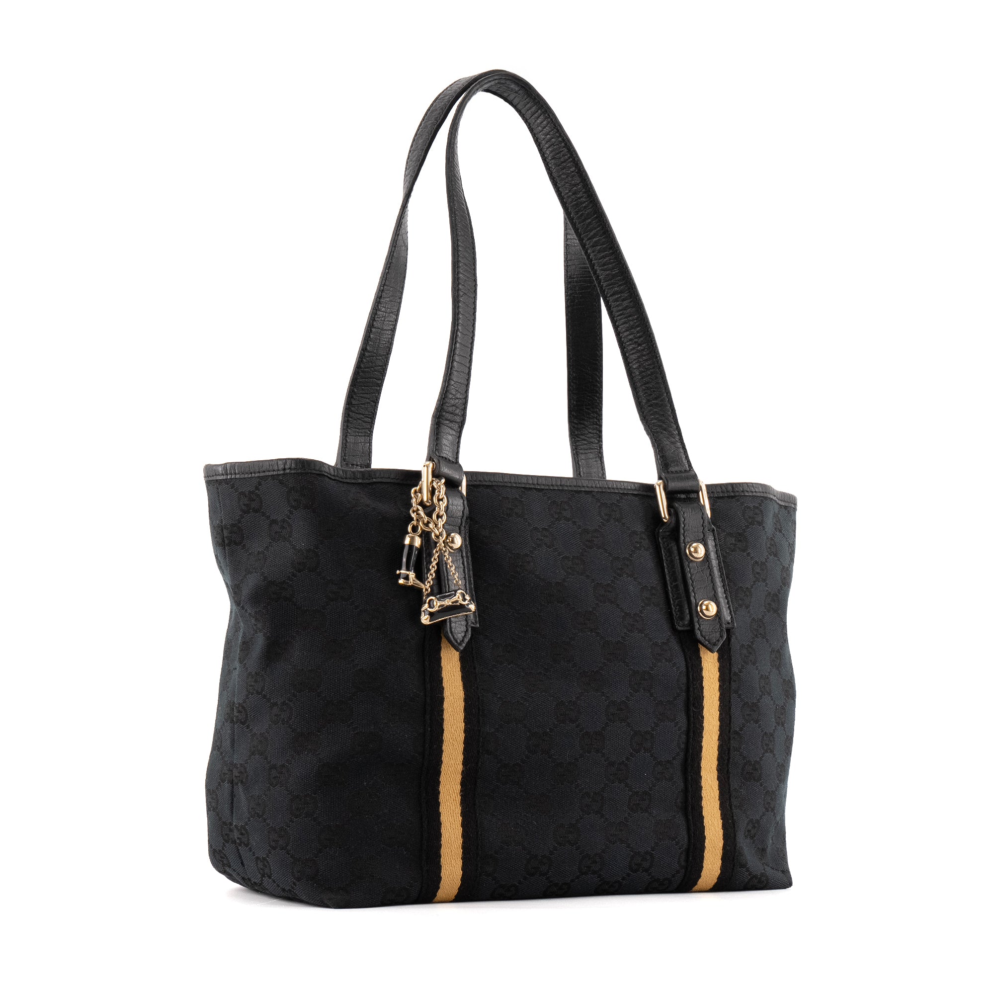 GUCCI - Sac cabas Jolicoeur Gucci en toile monogrammée noir vintage