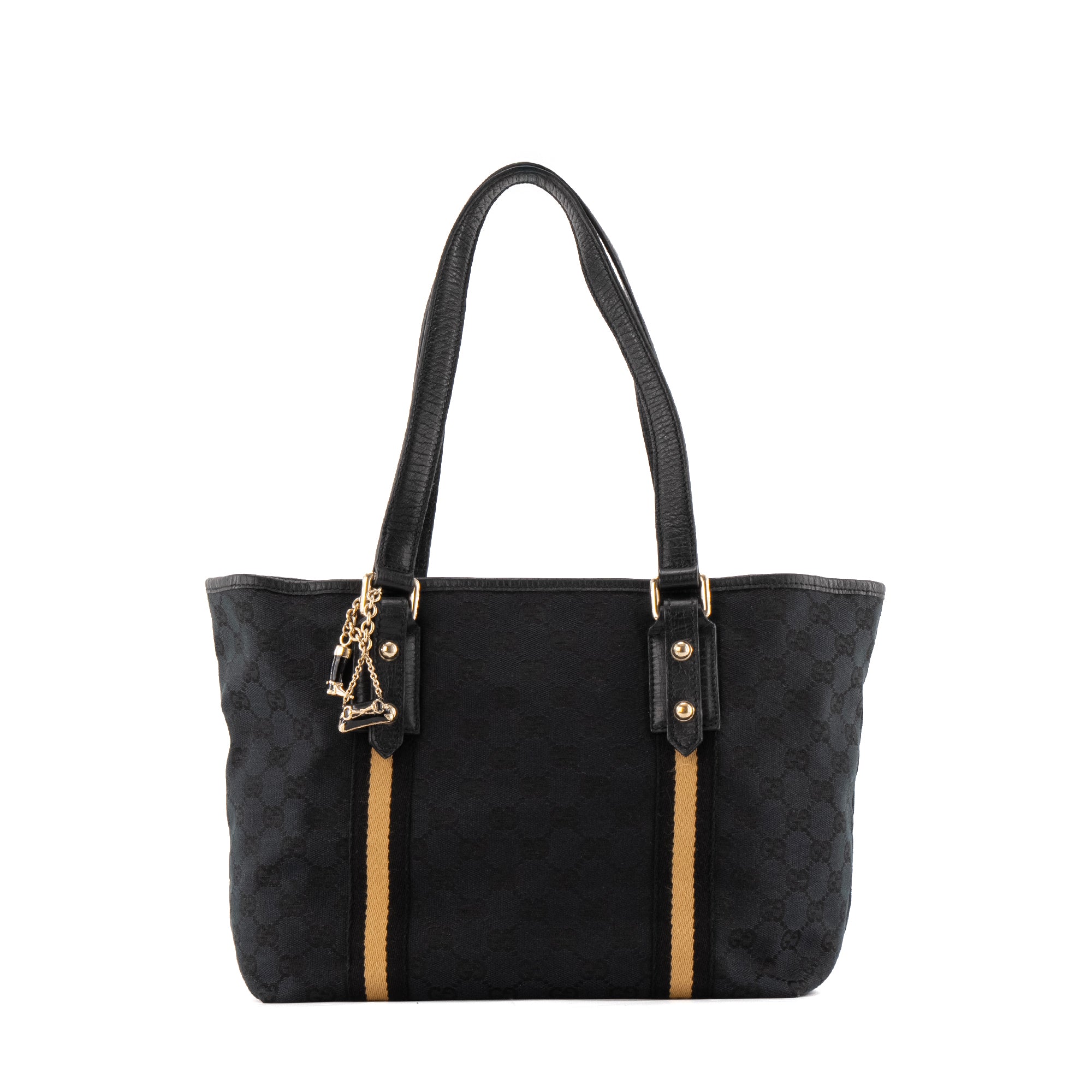 GUCCI - Sac cabas Jolicoeur Gucci en toile monogrammée noir vintage