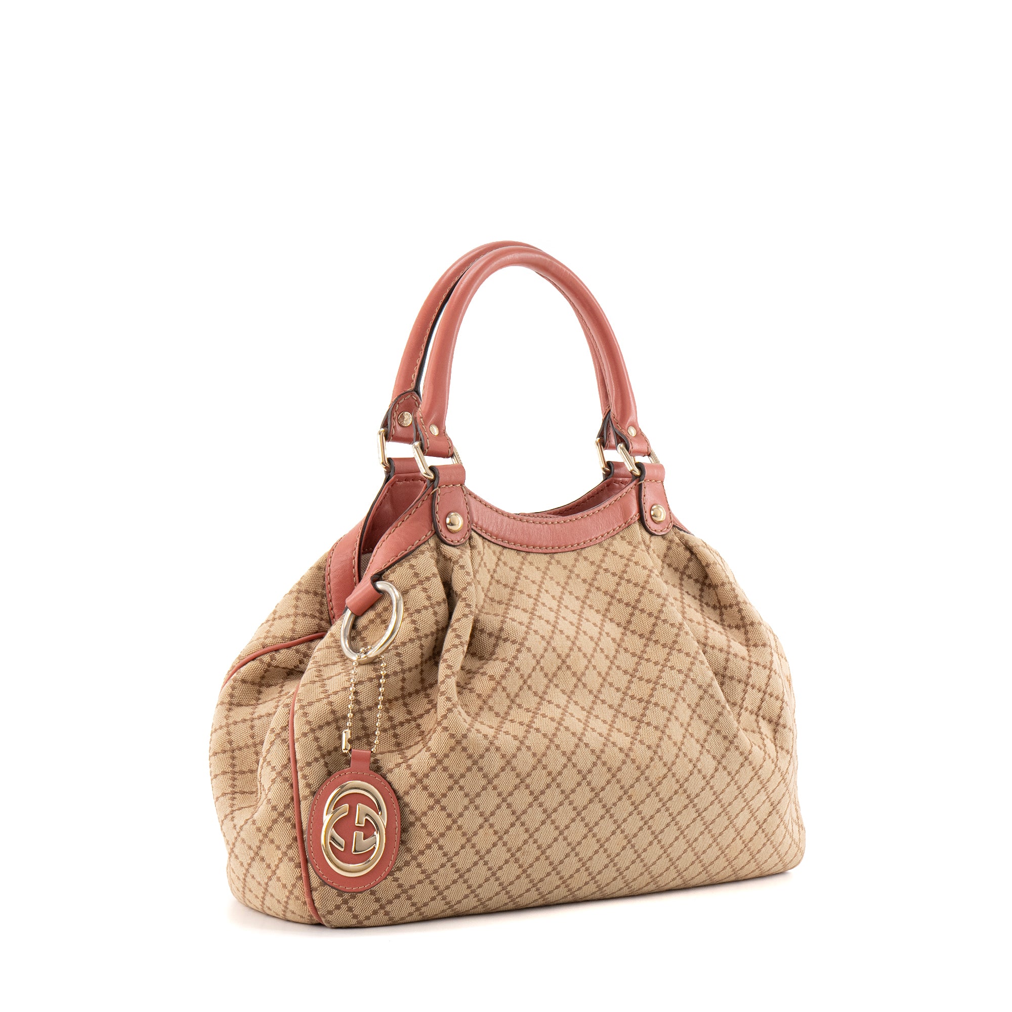 GUCCI - Sac cabas Sukey Gucci en toile beige vintage