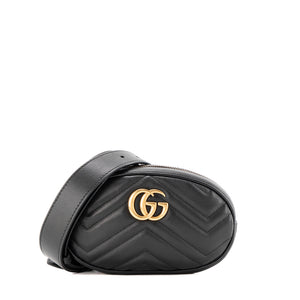 GUCCI - Sac ceinture GG Marmont Gucci en cuir lisse noir (T75)
