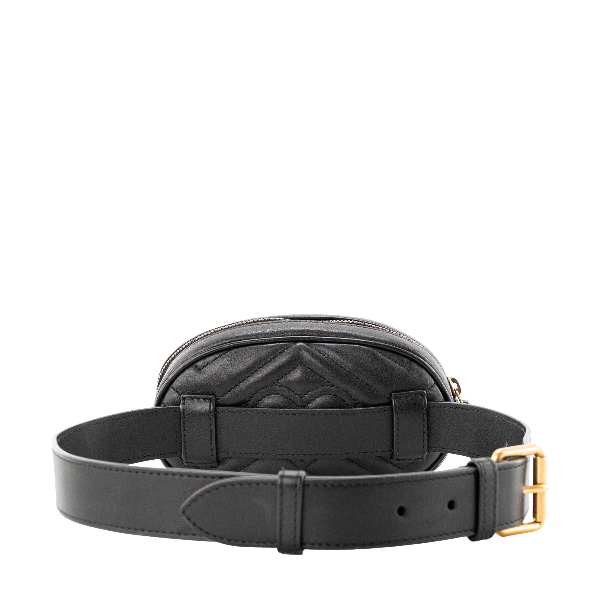 GUCCI - Sac ceinture GG Marmont Gucci en cuir lisse noir (T75)