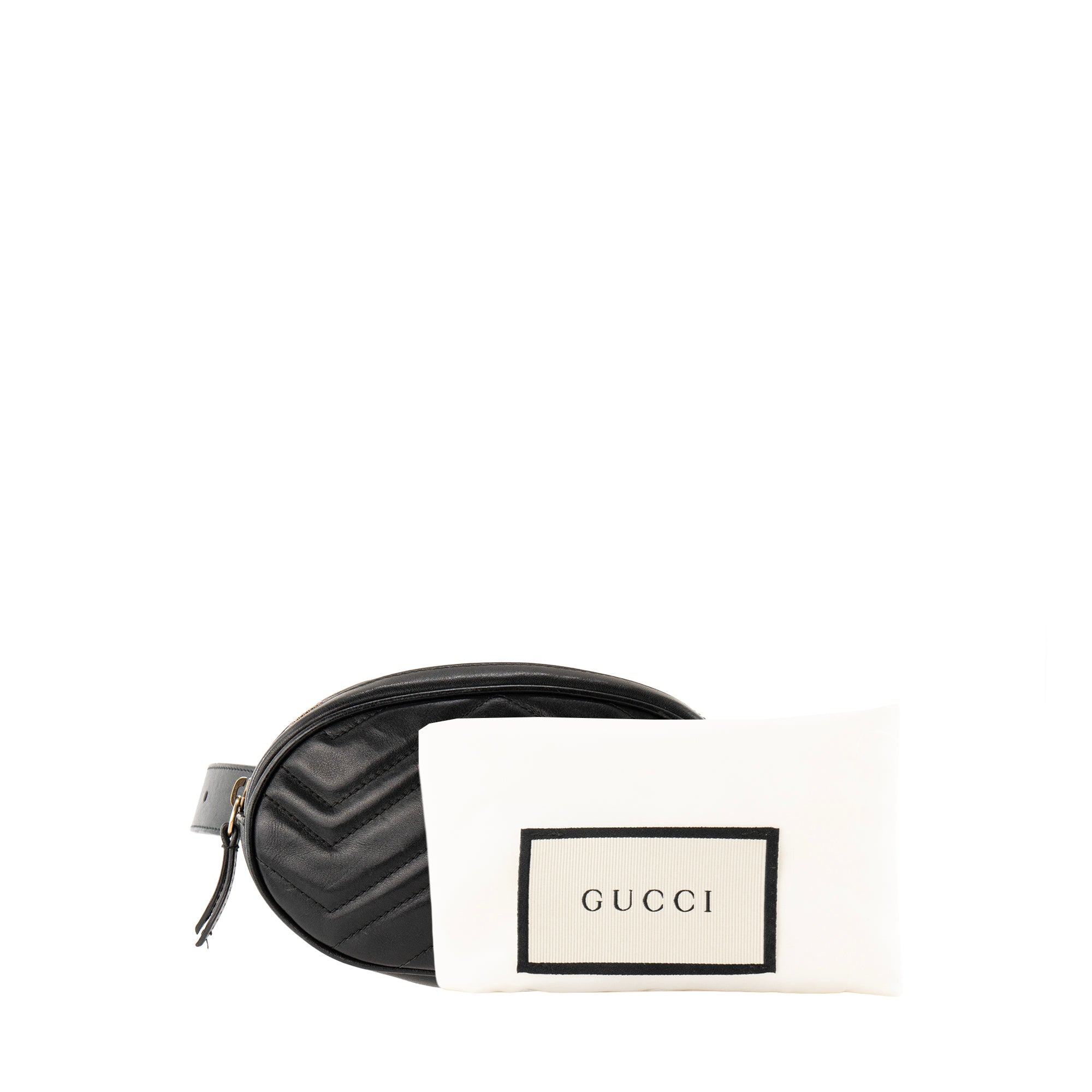 GUCCI - Sac ceinture GG Marmont Gucci en cuir lisse noir