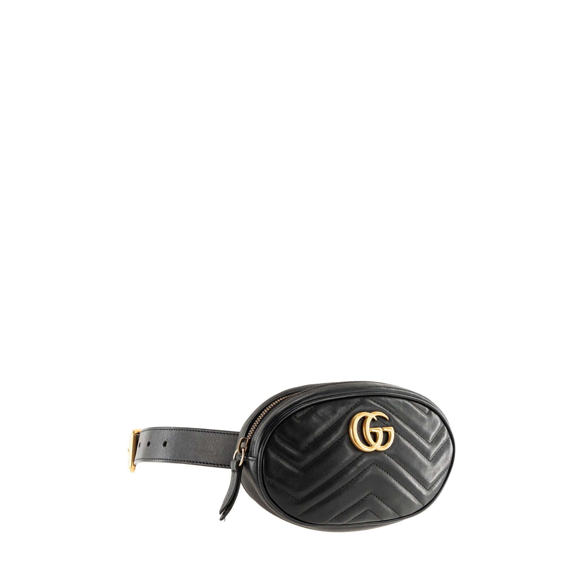GUCCI - Sac ceinture GG Marmont Gucci en cuir lisse noir