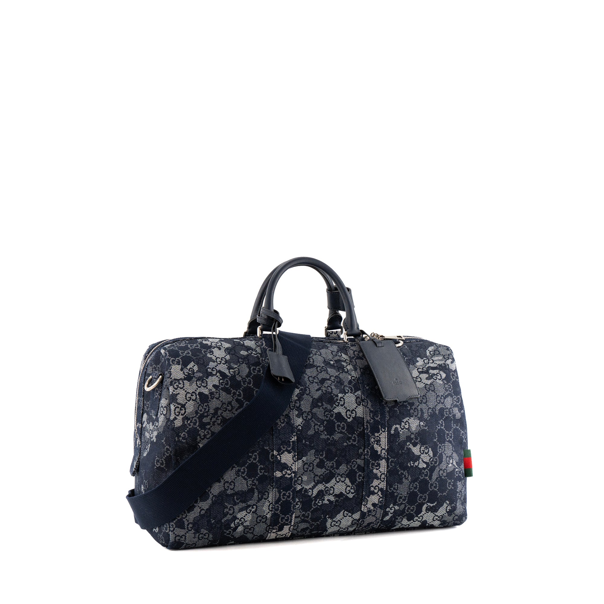 GUCCI - Sac de voyage Duffle large Gucci en denim GG bleu marine
