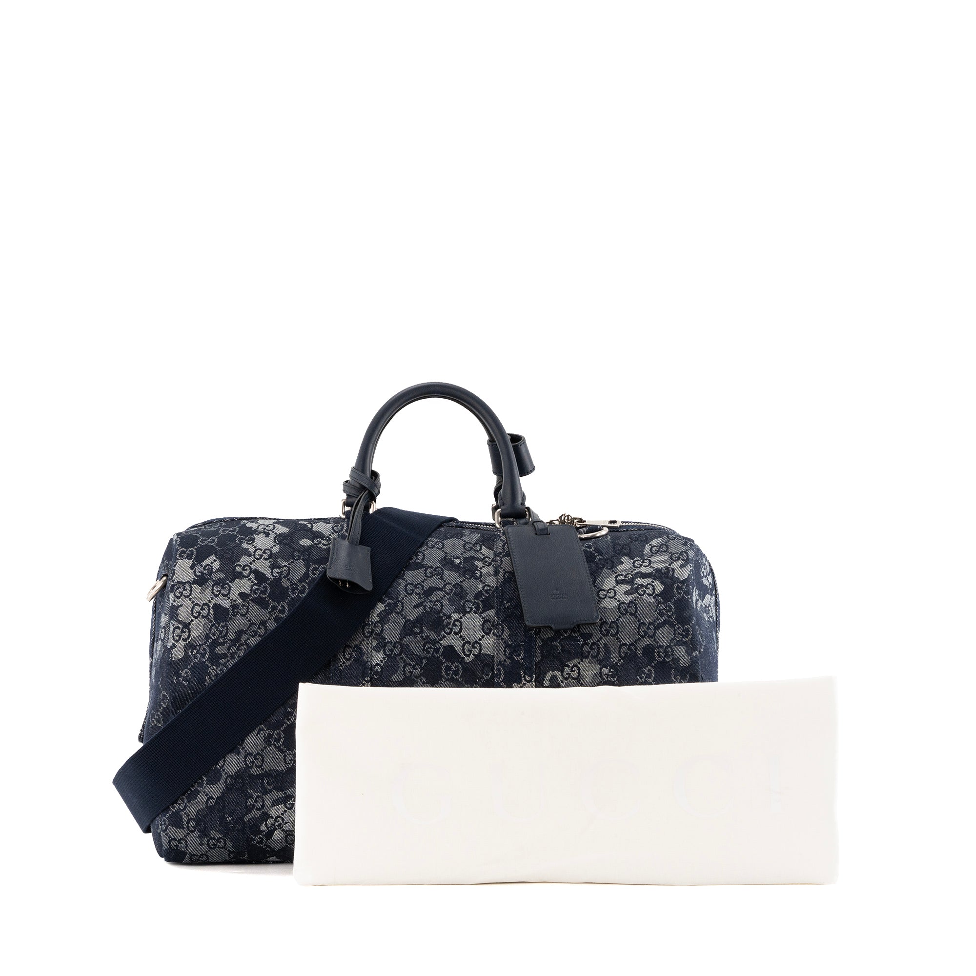 GUCCI - Sac de voyage Duffle large Gucci en denim GG bleu marine