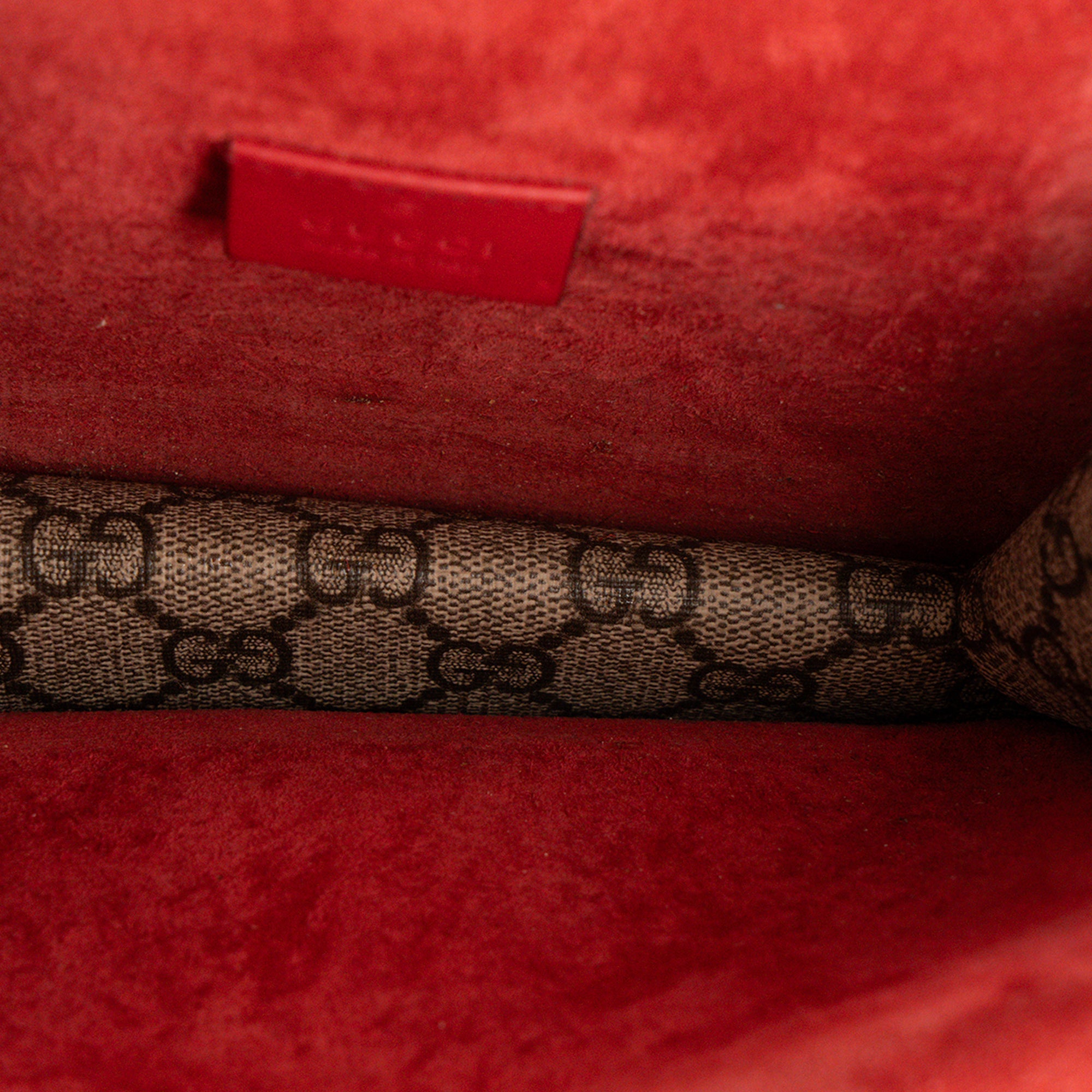 GUCCI - Sac à bandoulière Dionysus PM Gucci en toile enduite et daim rouge