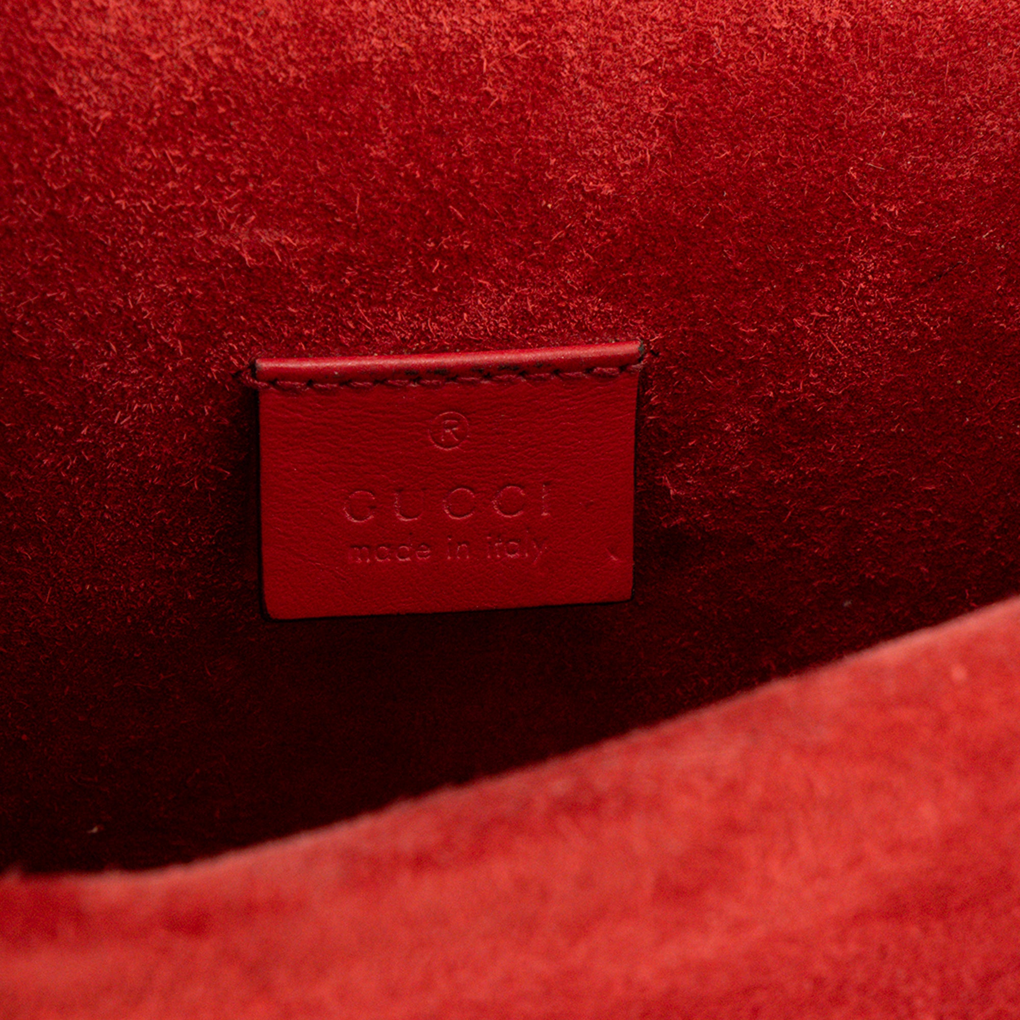 GUCCI - Sac à bandoulière Dionysus PM Gucci en toile enduite et daim rouge