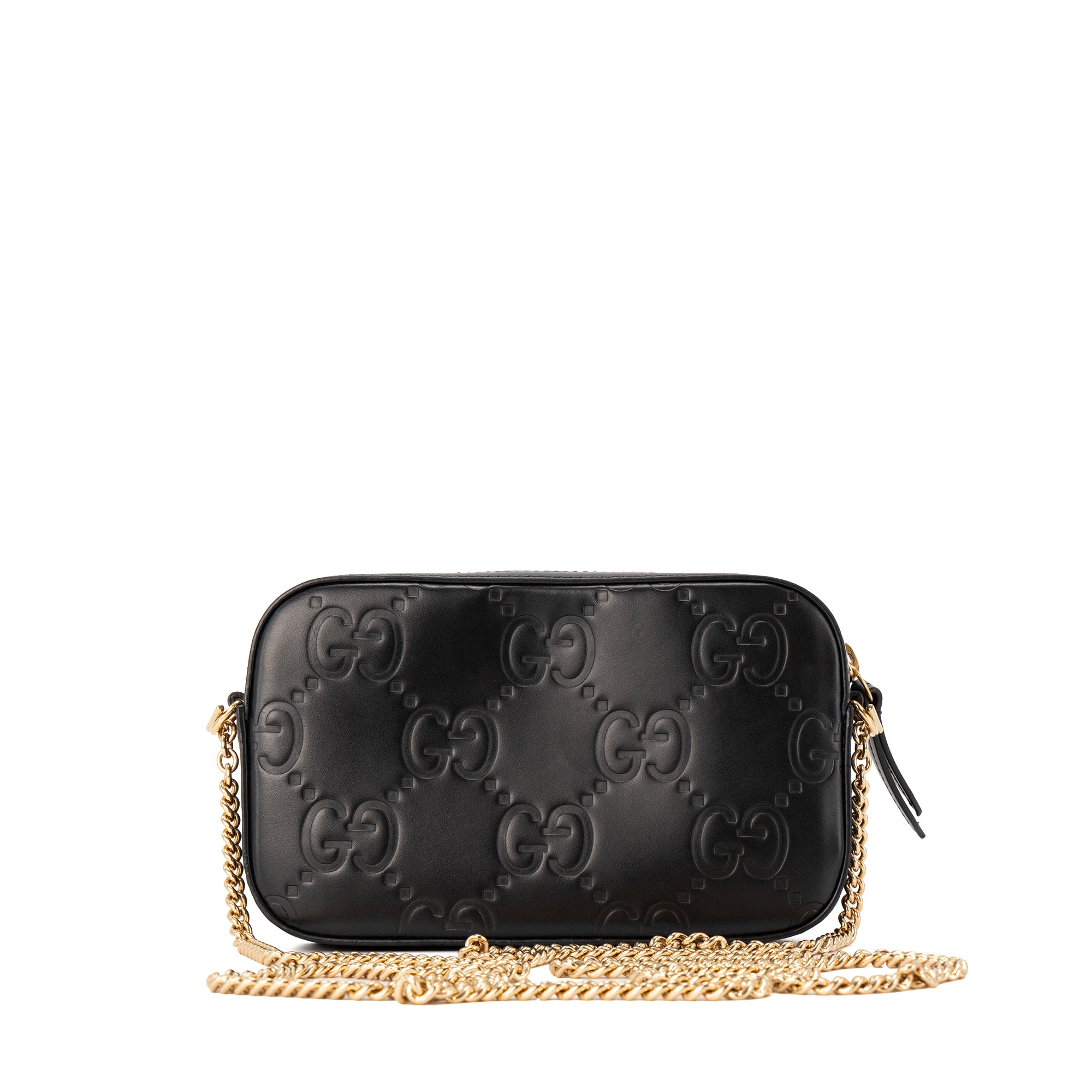 GUCCI - Sac à bandoulière Gilbert Gucci en cuir embossé noir