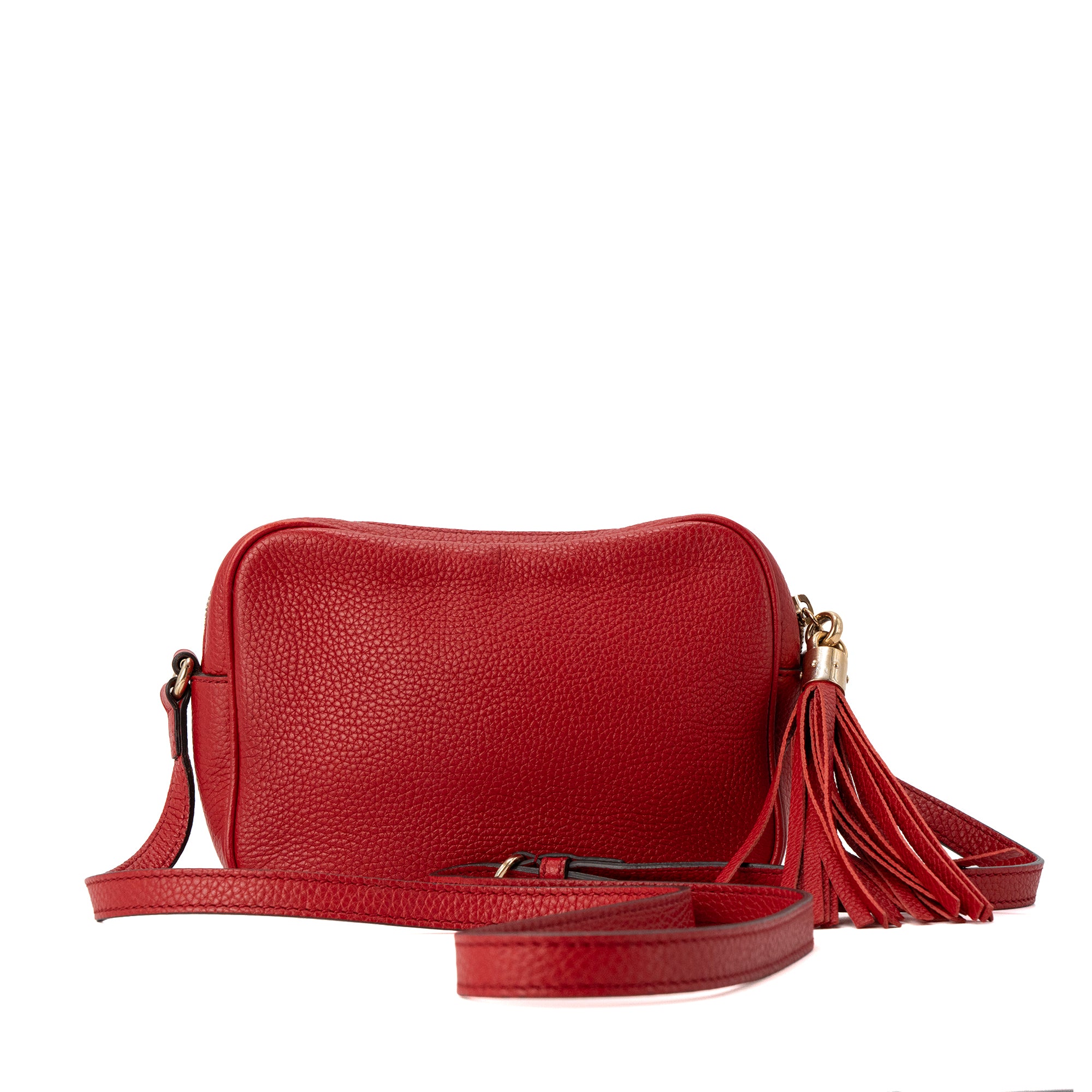 GUCCI - Sac à bandoulière Soho Gucci en cuir grainé rouge