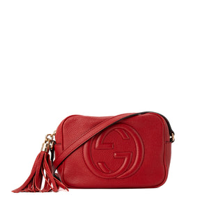 GUCCI - Sac à bandoulière Soho Gucci en cuir grainé rouge