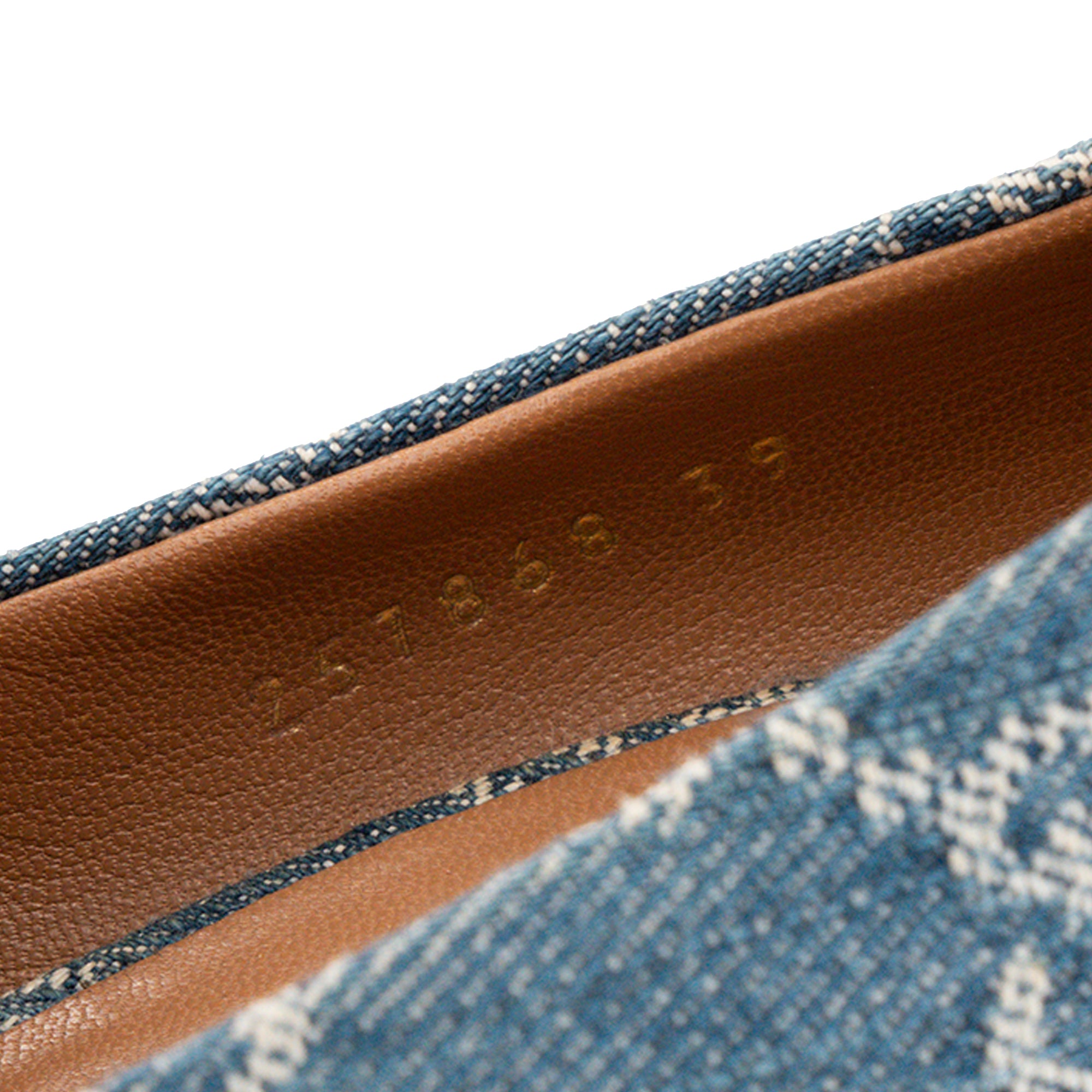 GUCCI - Sandales compensées Gucci en denim monogrammée bleu (T39)