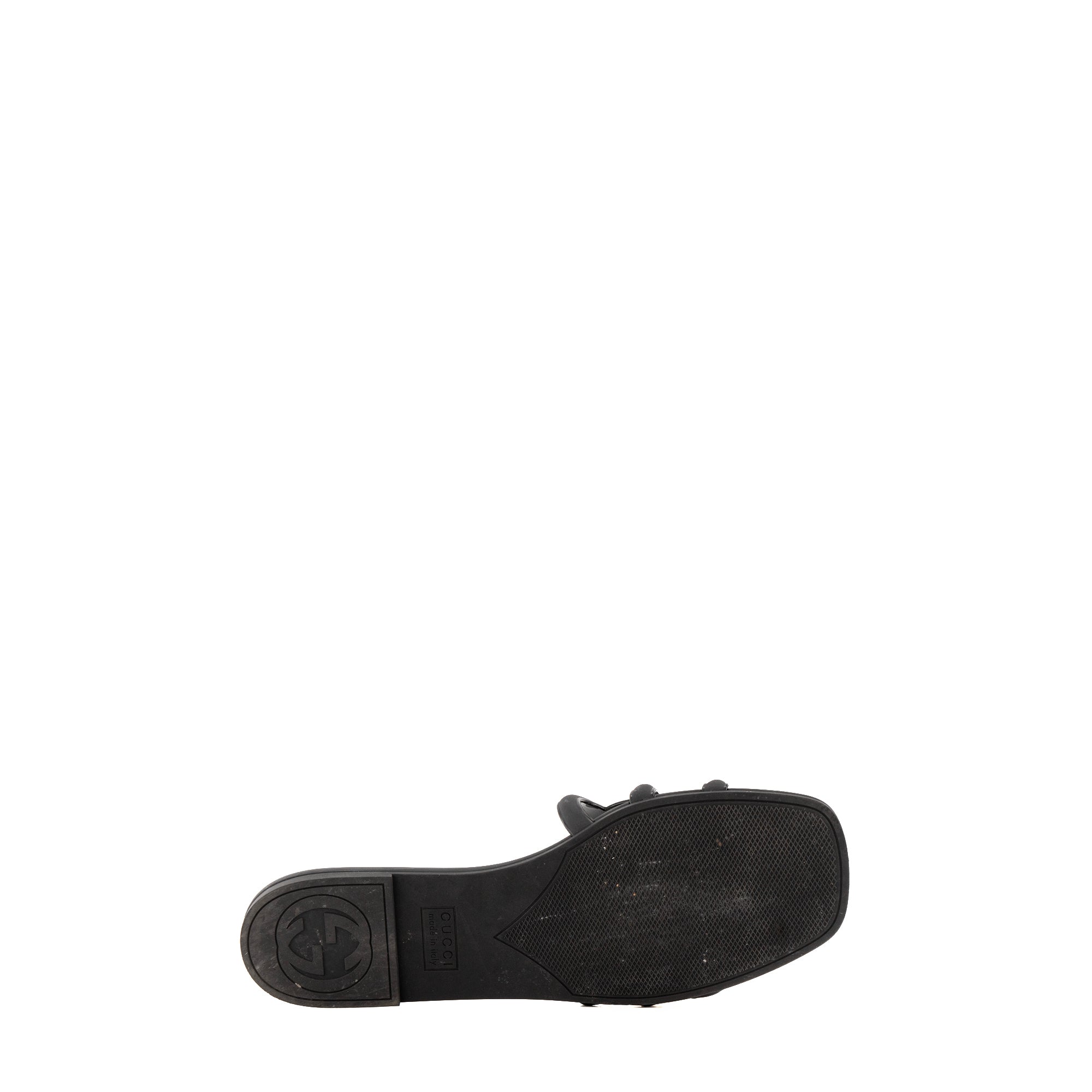 GUCCI - Sandales GG Gucci en caoutchouc noir (T39)