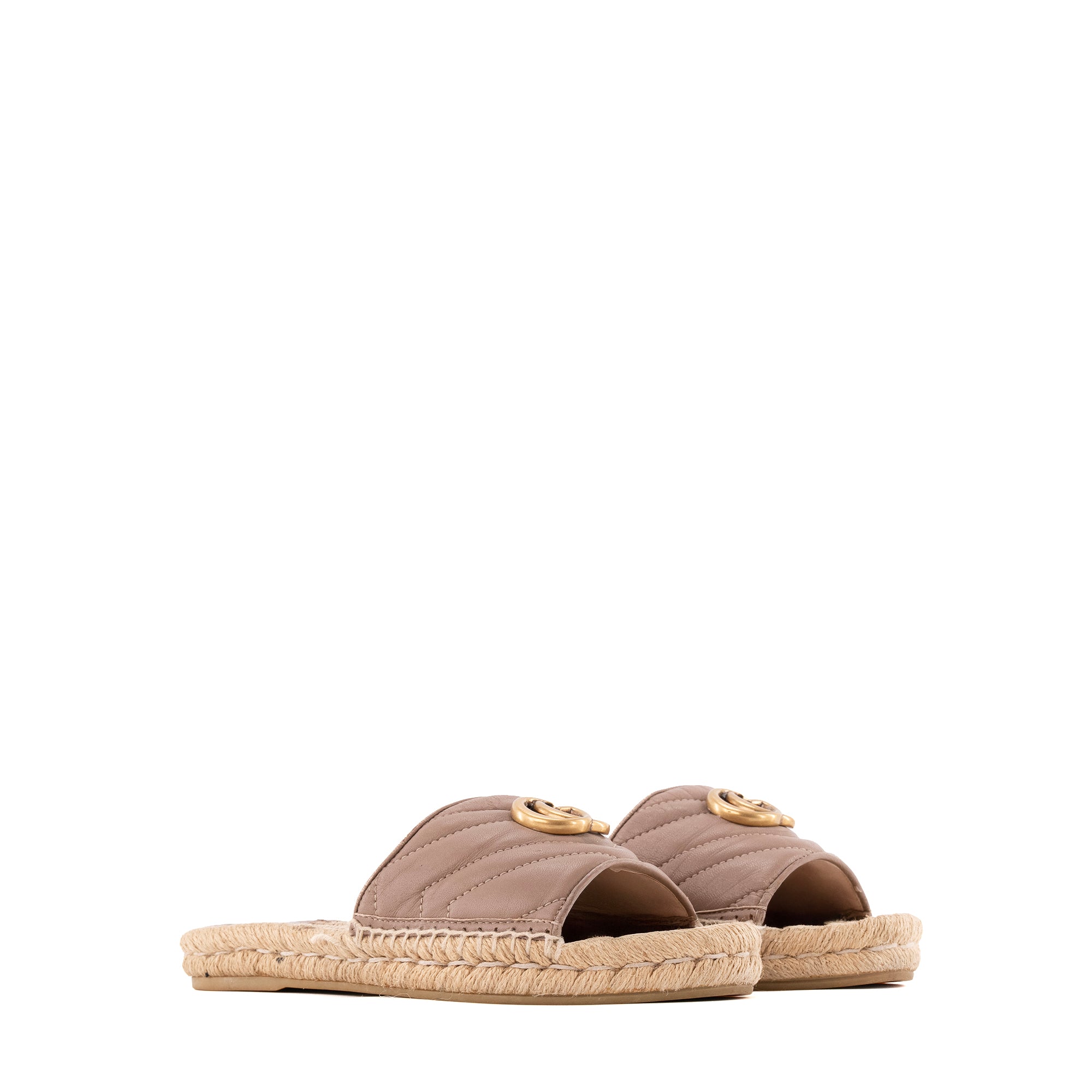 GUCCI - Sandales GG Marmont Gucci en cuir rose ancien (T37.5)