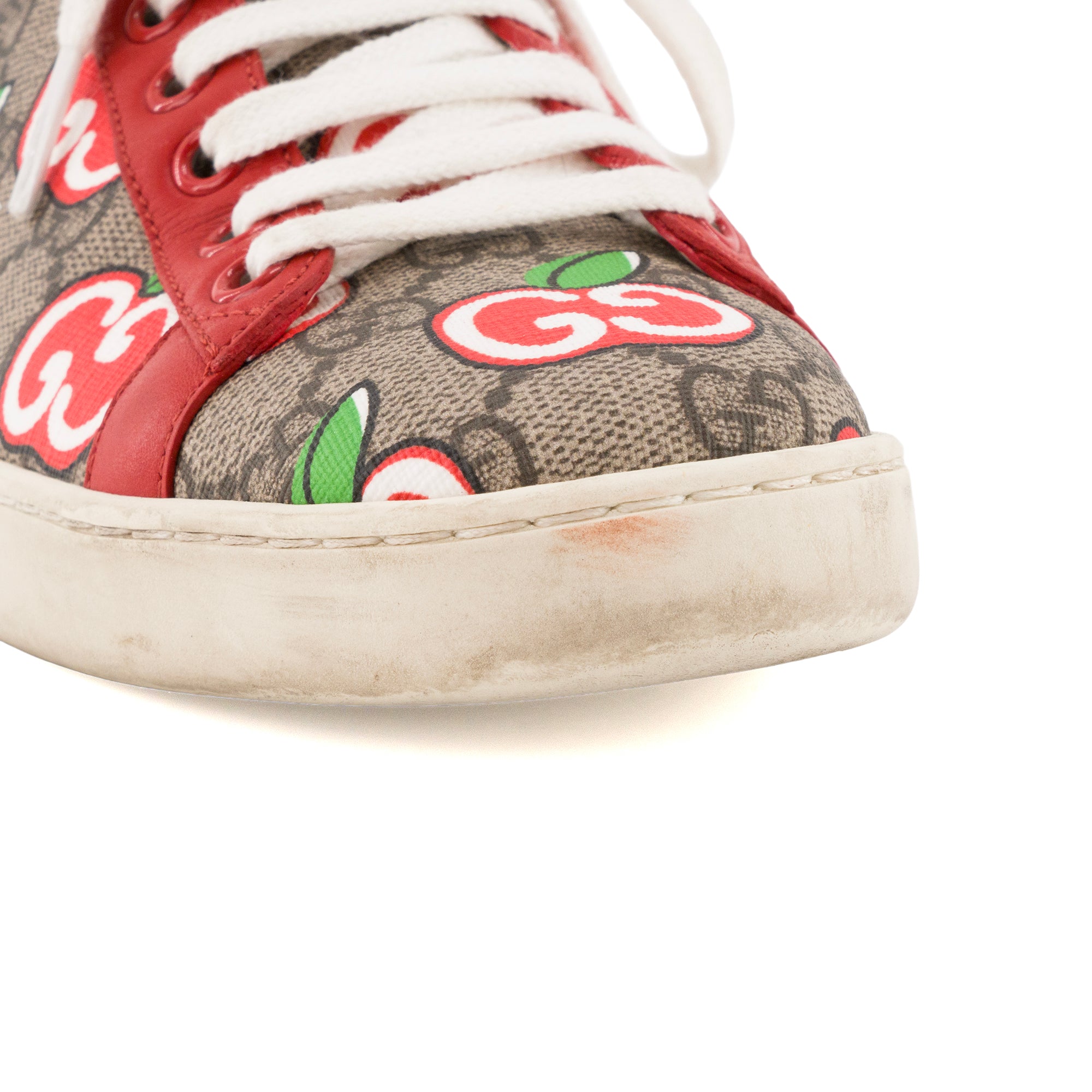 GUCCI - Sneakers Ace Chinese Valentine's Day Gucci en toile enduite monogrammée marron et rouge édition limitée (T36)