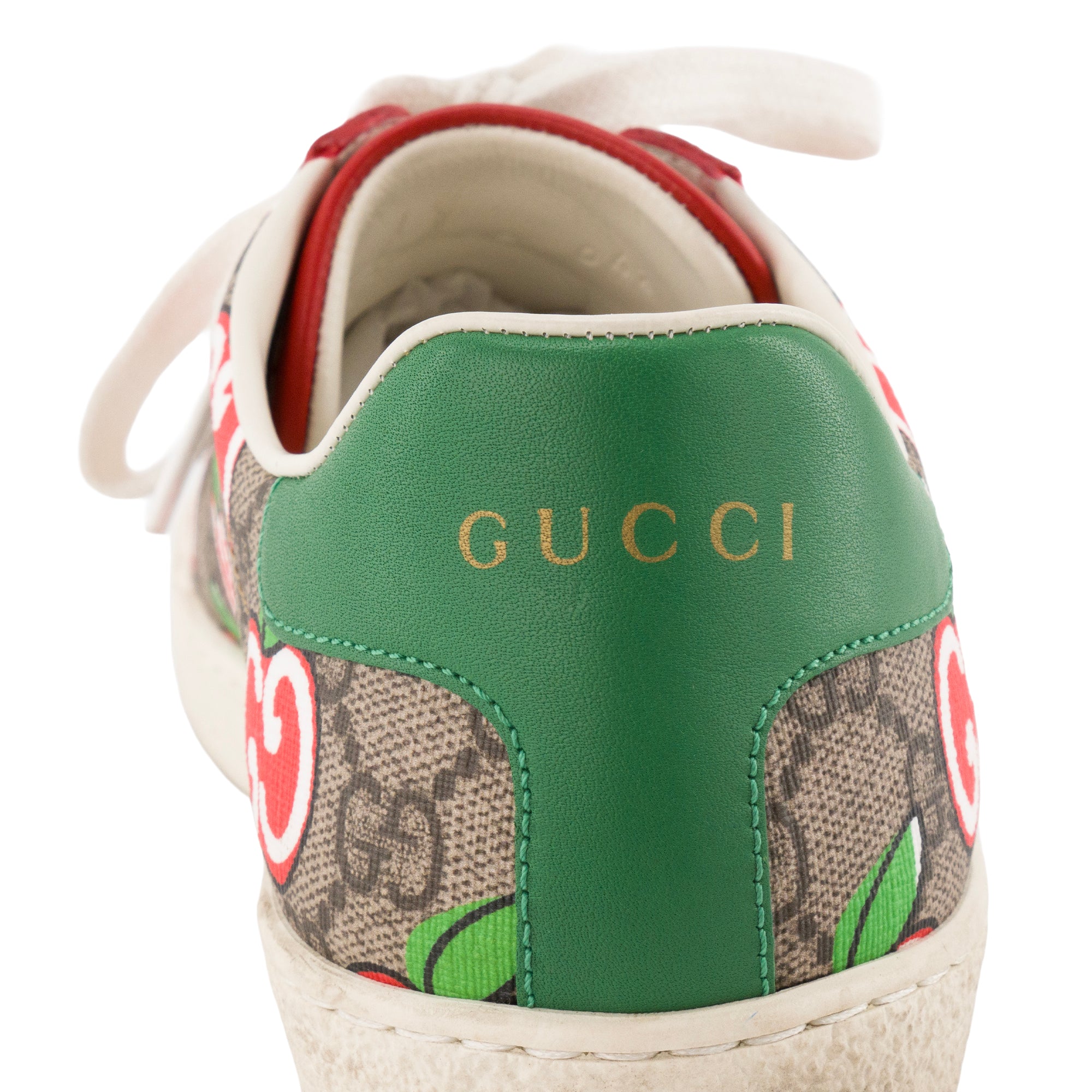 GUCCI - Sneakers Ace Chinese Valentine's Day Gucci en toile enduite monogrammée marron et rouge édition limitée (T36)