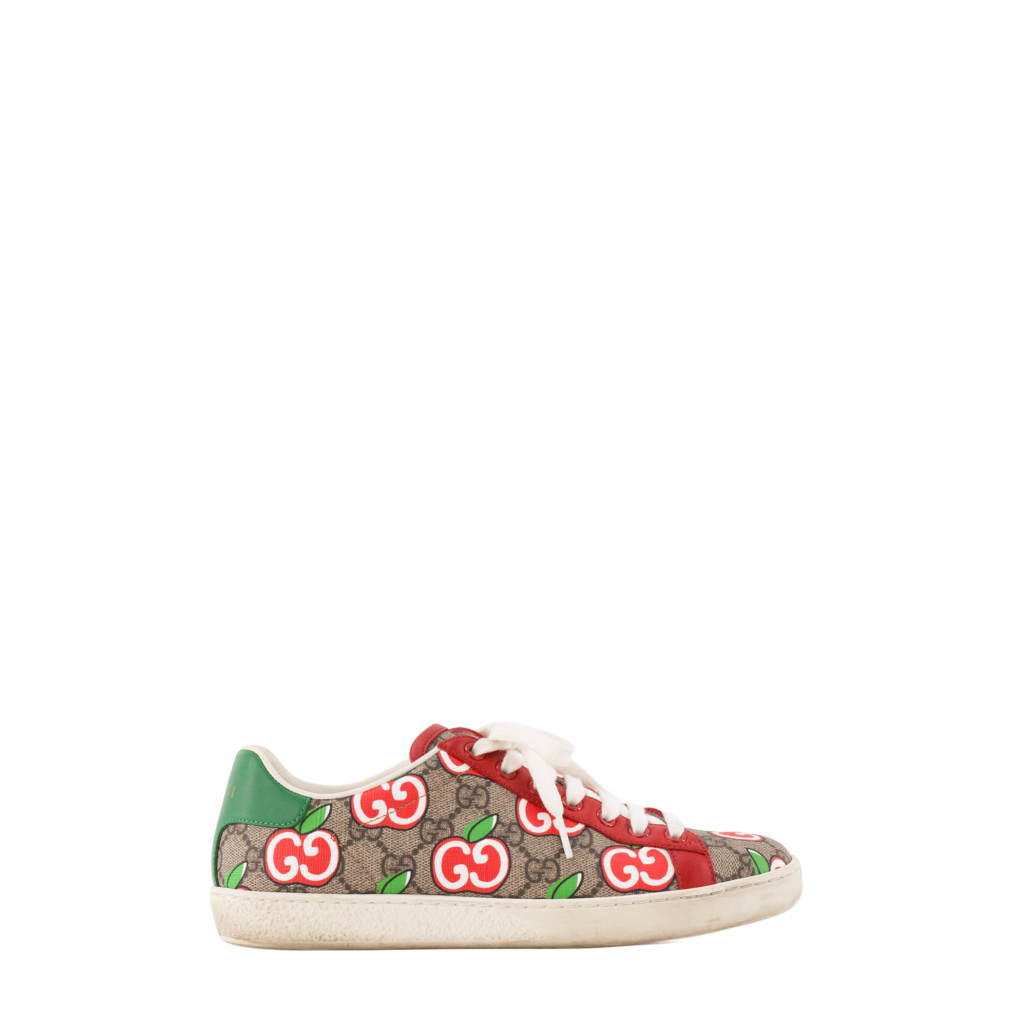 GUCCI - Sneakers Ace Chinese Valentine's Day Gucci en toile enduite monogrammée marron et rouge édition limitée (T36)