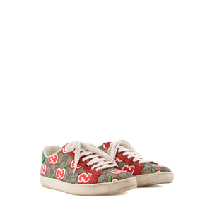GUCCI - Sneakers Ace Chinese Valentine's Day Gucci en toile enduite monogrammée marron et rouge édition limitée (T36)