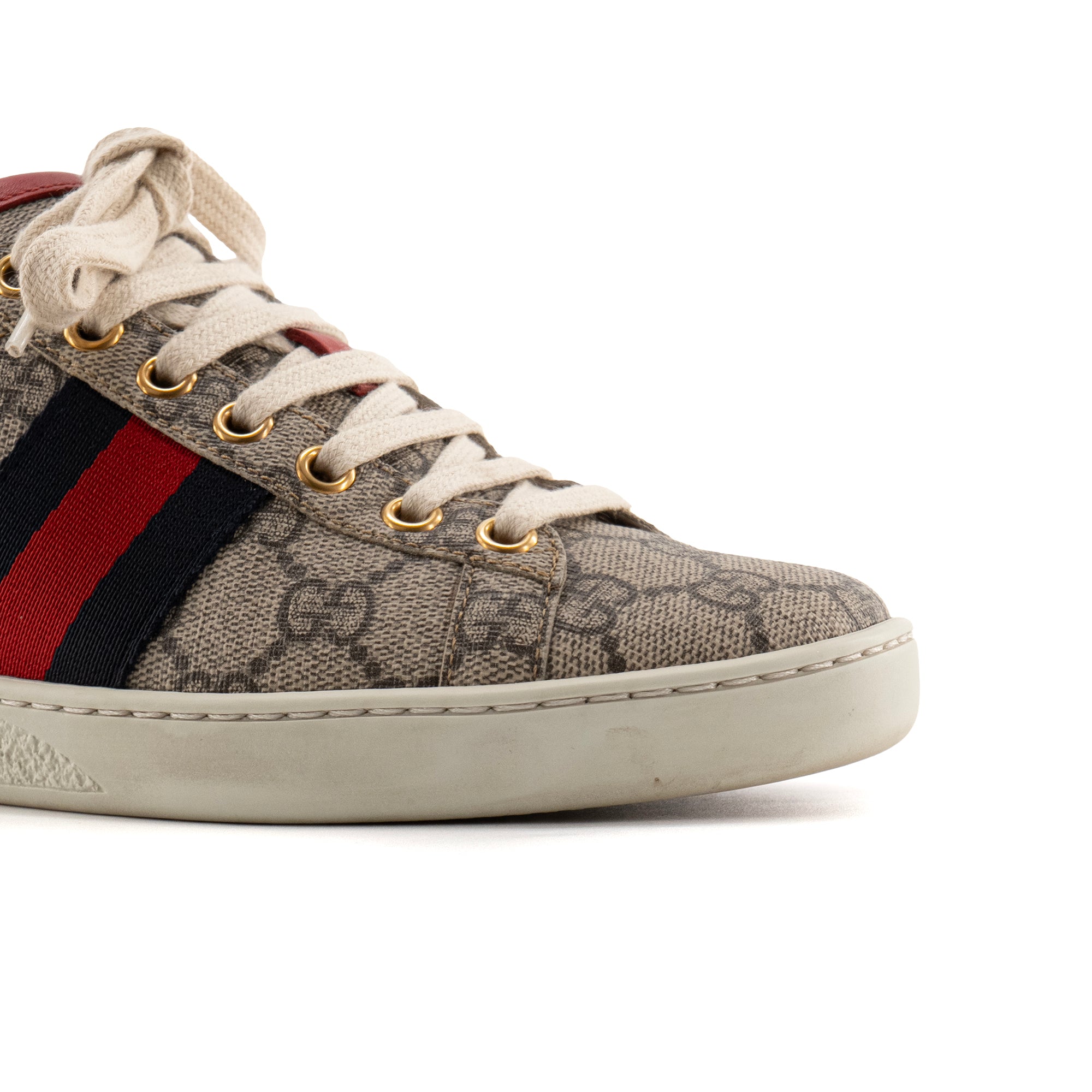 GUCCI - Sneakers Ace Gucci en toile enduite monogrammée (T35)