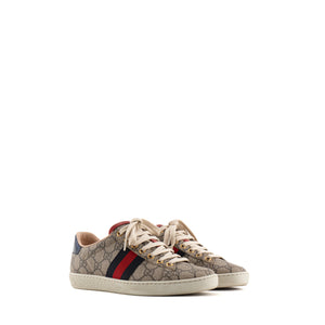 GUCCI - Sneakers Ace Gucci en toile enduite monogrammée (T35)