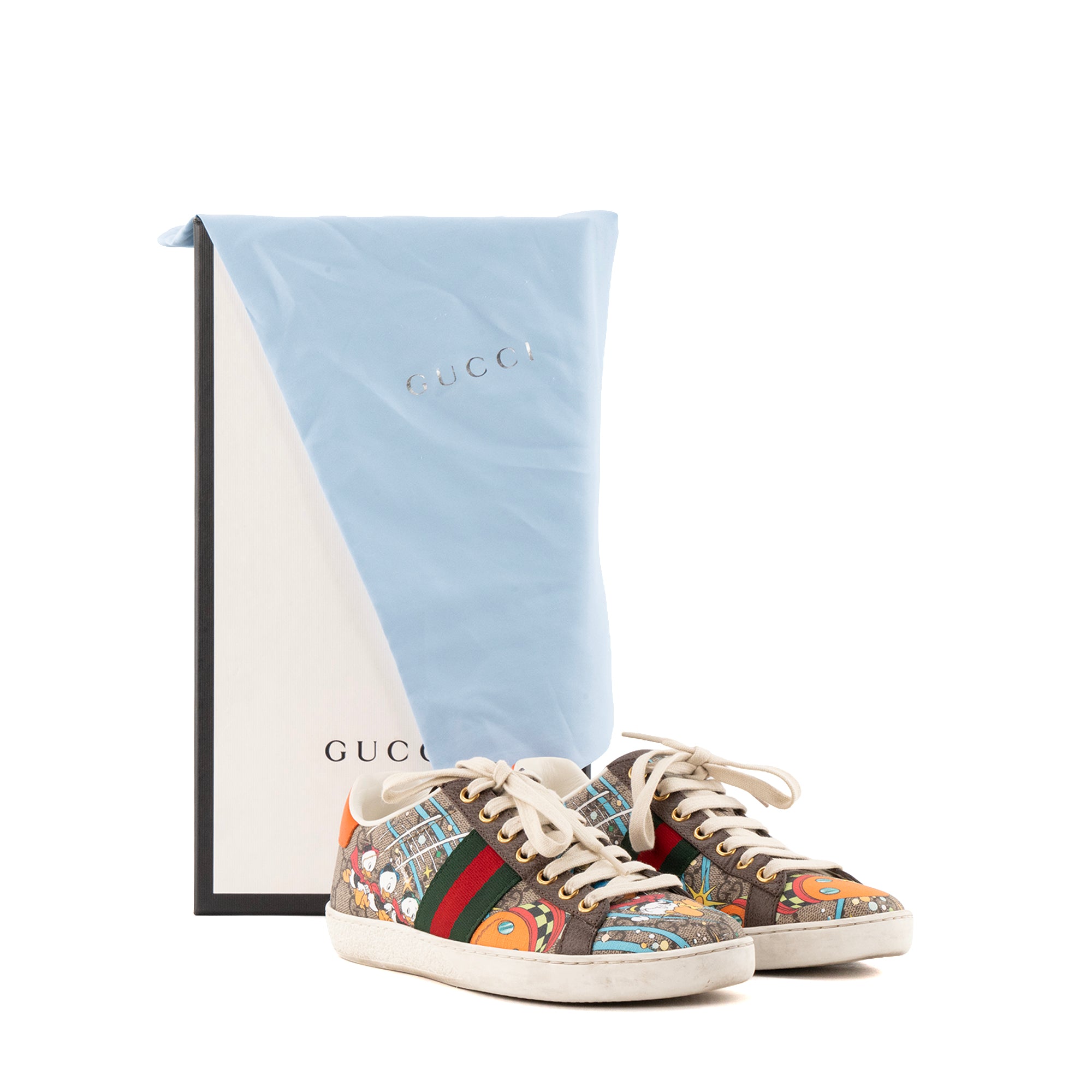 GUCCI - Sneakers Ace Gucci x Disney en toile enduite monogrammée et motifs multicolores édition limitée (T36)