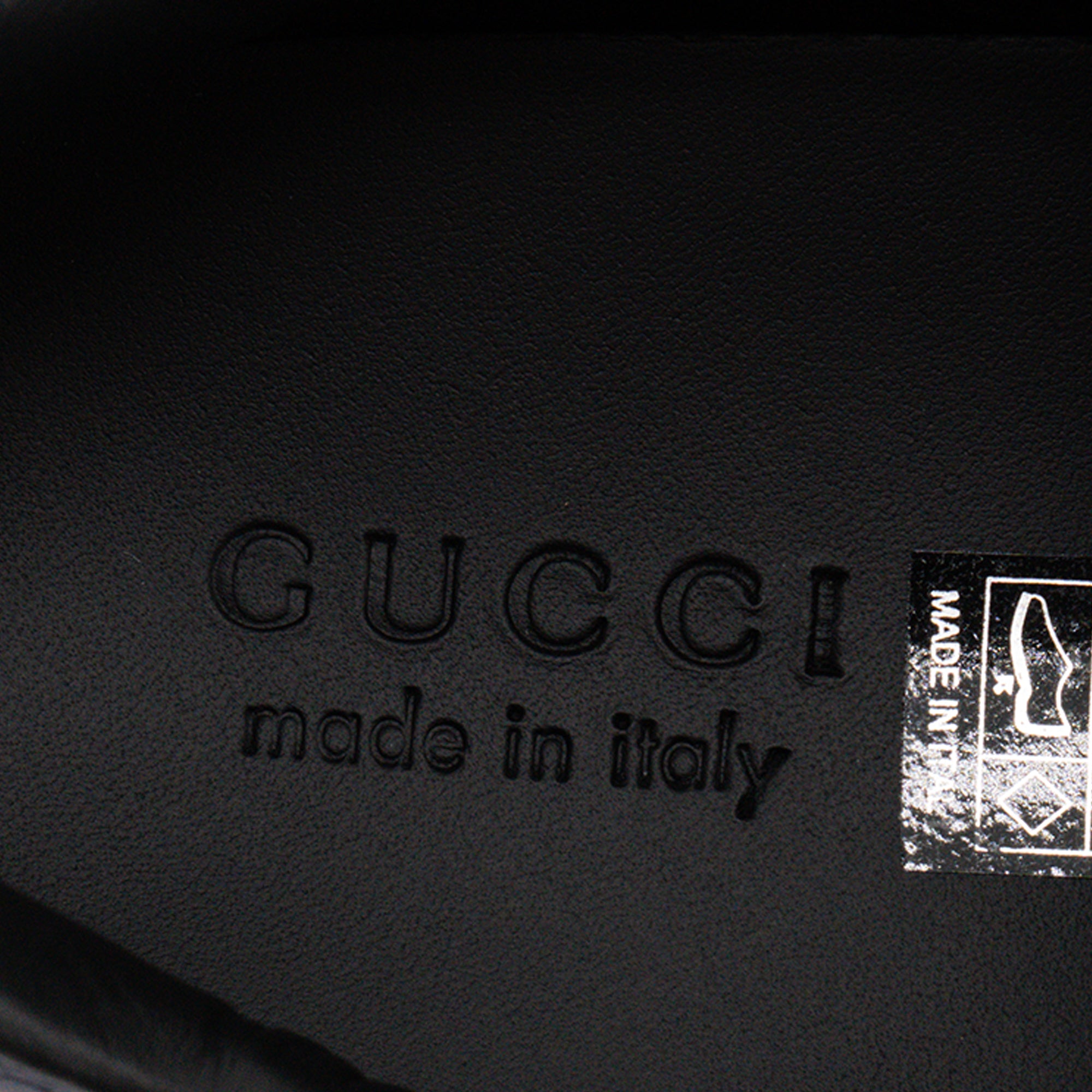 GUCCI - Sneakers Ace Gucci en toile enduite monogrammée noire et grise et bande Web (T45,5)