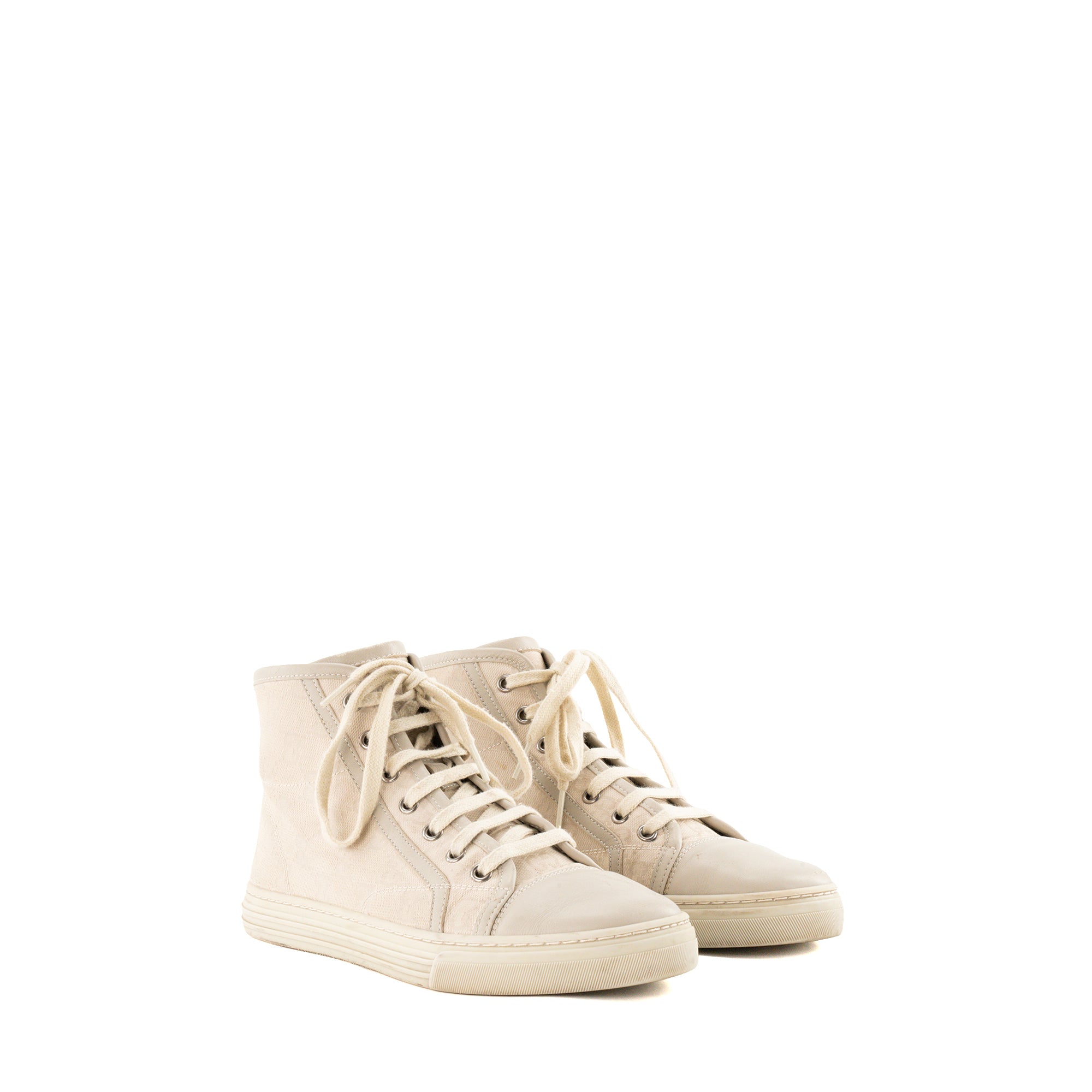 GUCCI - Sneakers montantes Gucci en toile GG Supreme beige (T36)