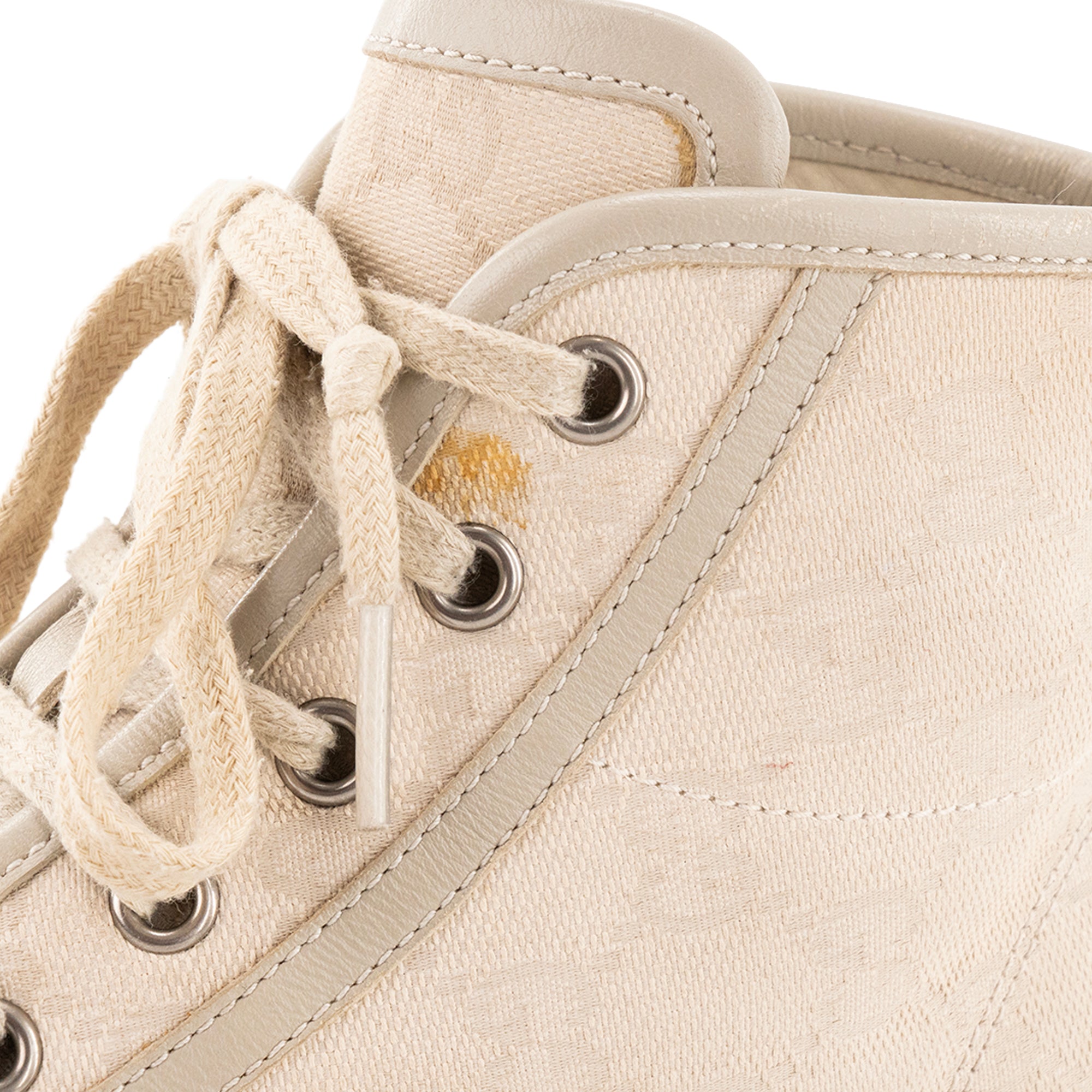 GUCCI - Sneakers montantes Gucci en toile monogrammée beige (T36,5)