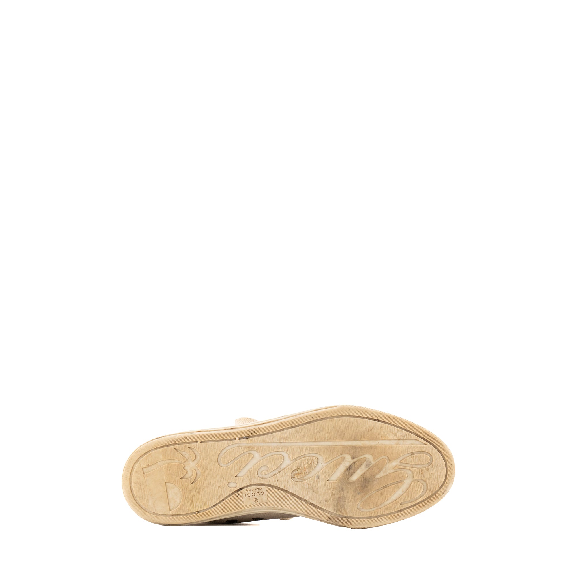 GUCCI - Sneakers montantes Gucci en toile monogrammée beige (T36,5)