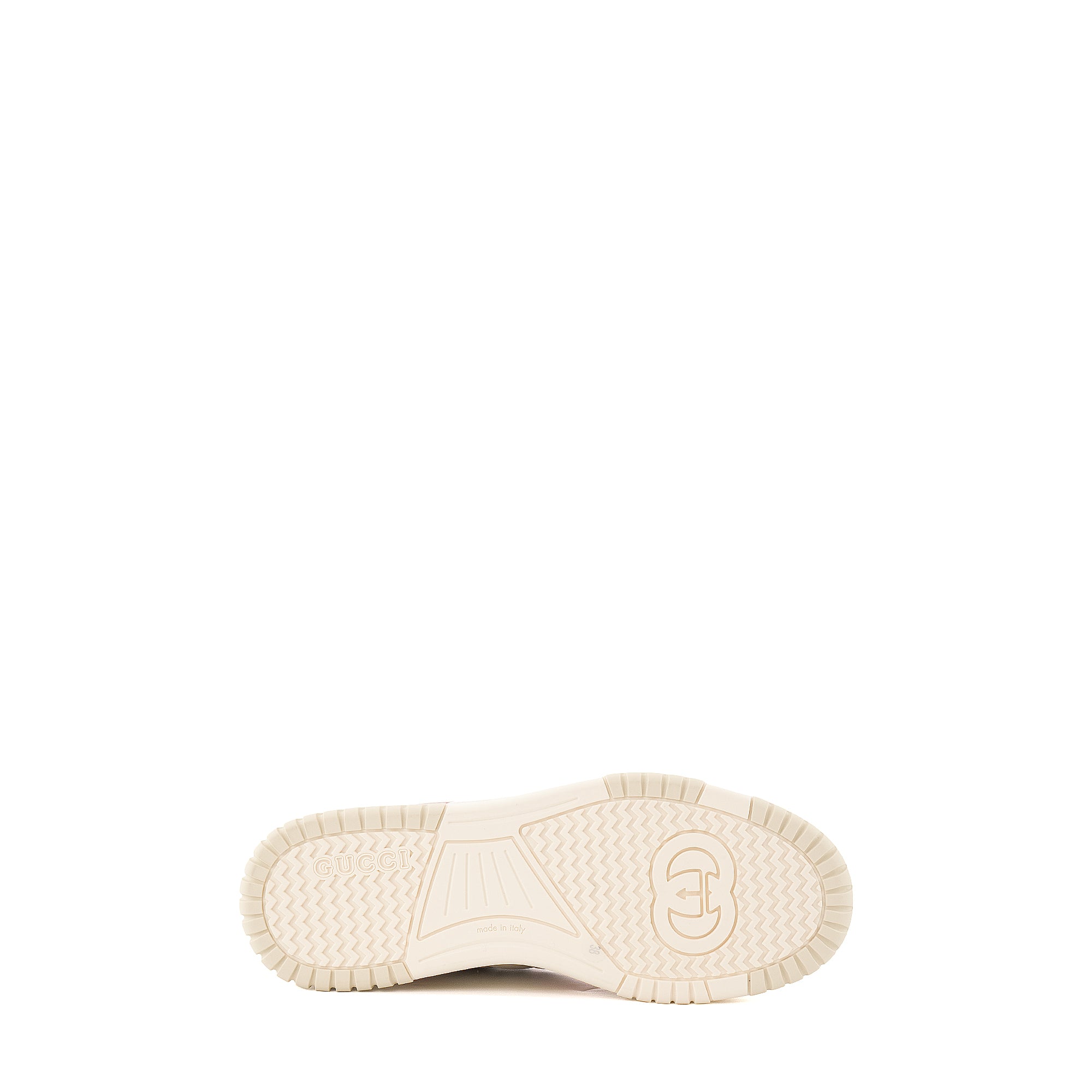 GUCCI - Sneakers Re-Web Gucci en cuir blanc et rose (T38)