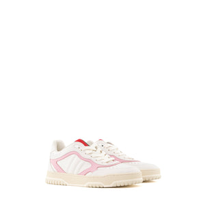 GUCCI - Sneakers Re-Web Gucci en cuir blanc et rose (T38)
