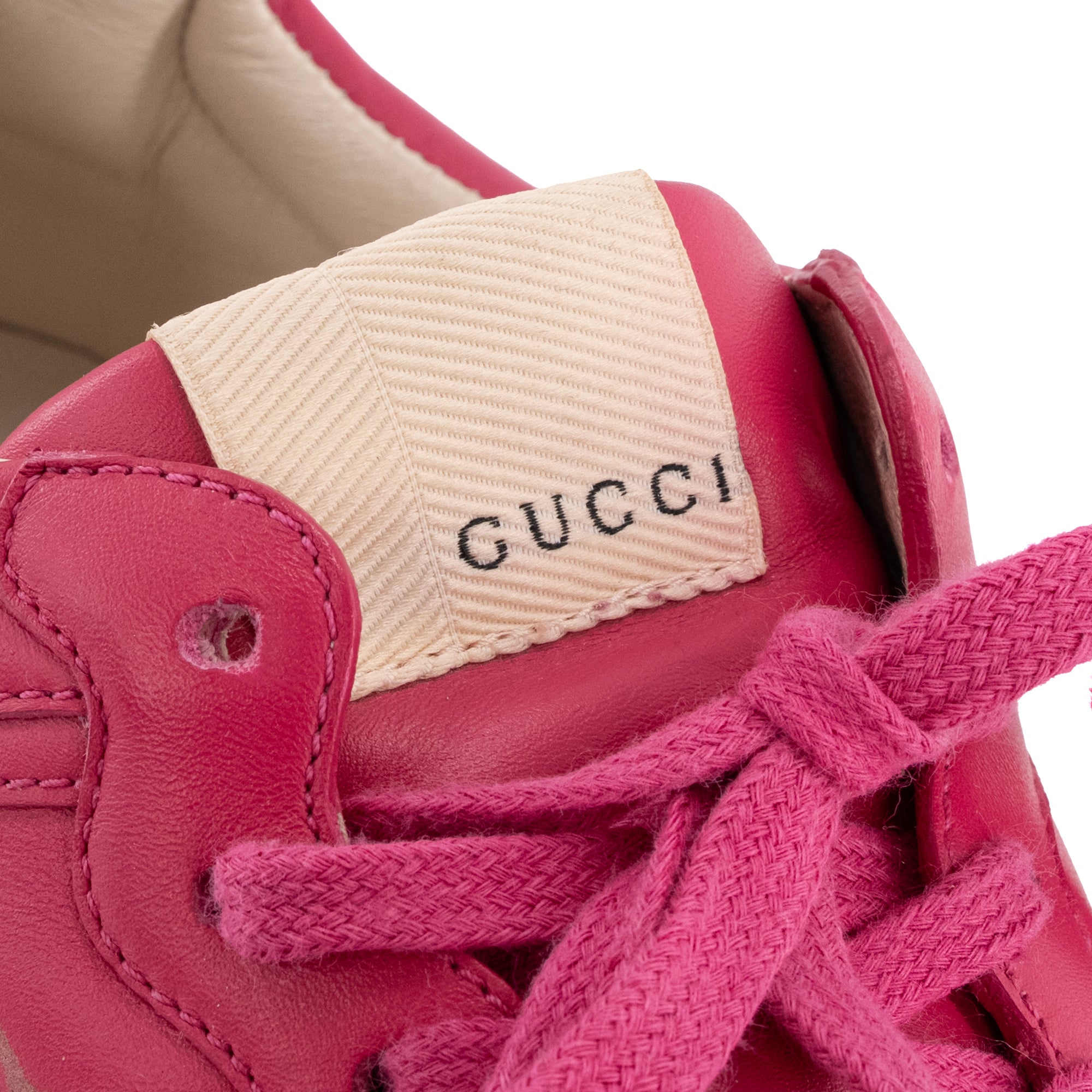 GUCCI - Sneakers Rhyton Gucci en cuir rose (T37)