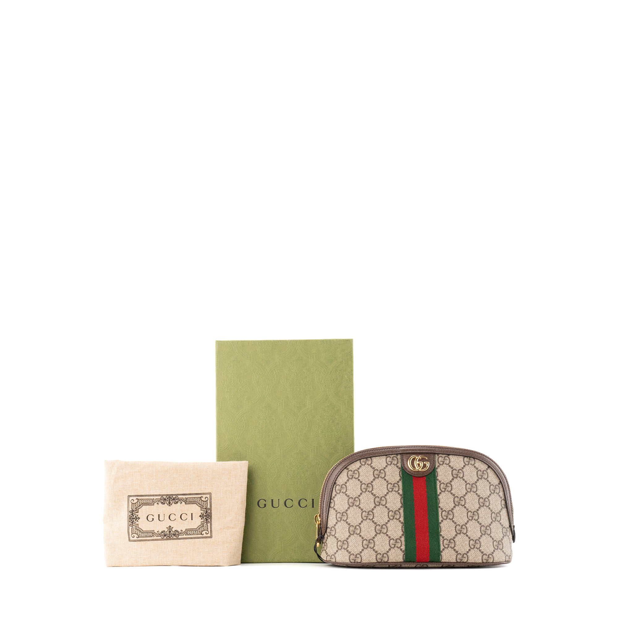 GUCCI - Trousse de toilette Ophidia Small Gucci en toile monogrammée marron