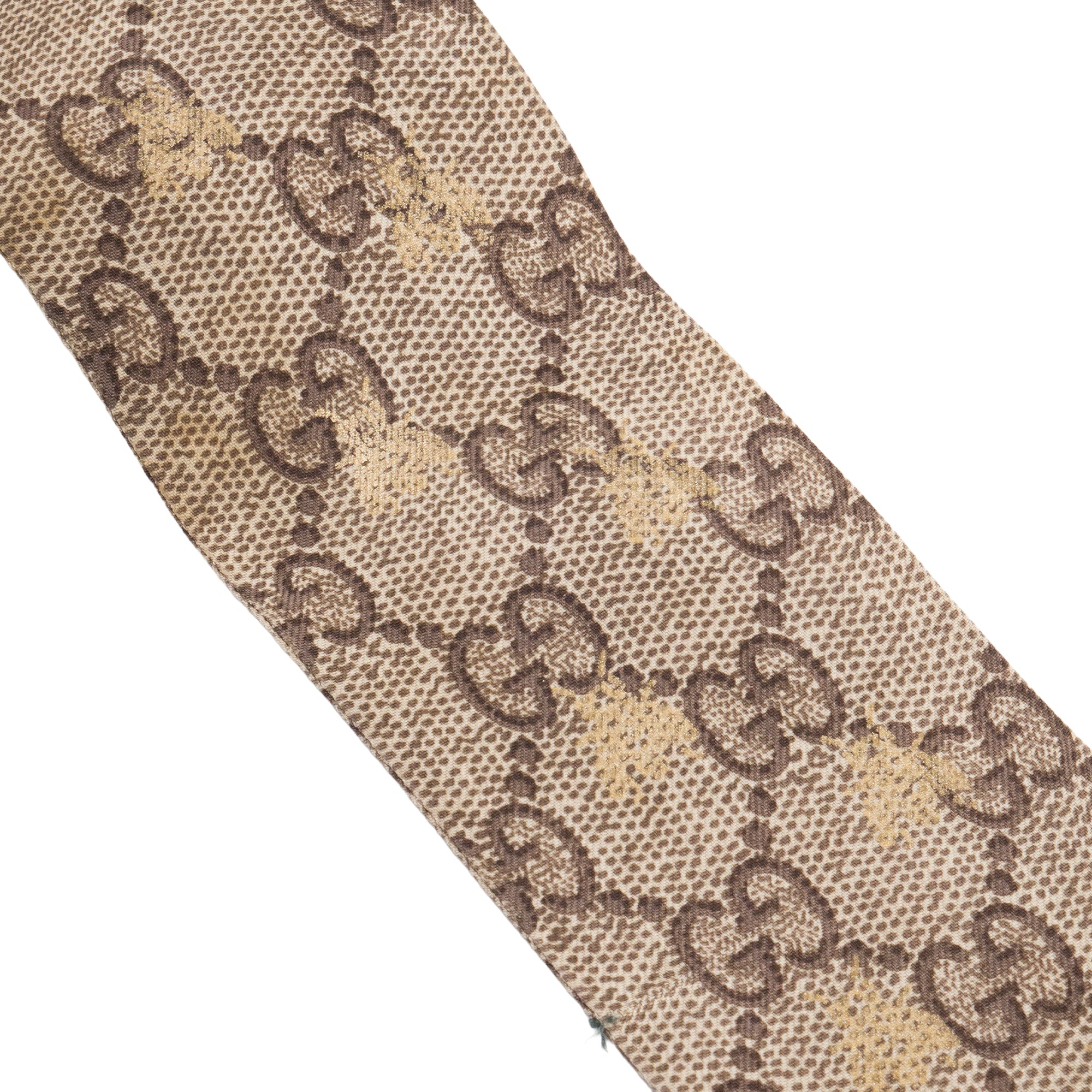 GUCCI - Pink and Brown Monogrammed GG Gucci Silk Twilly